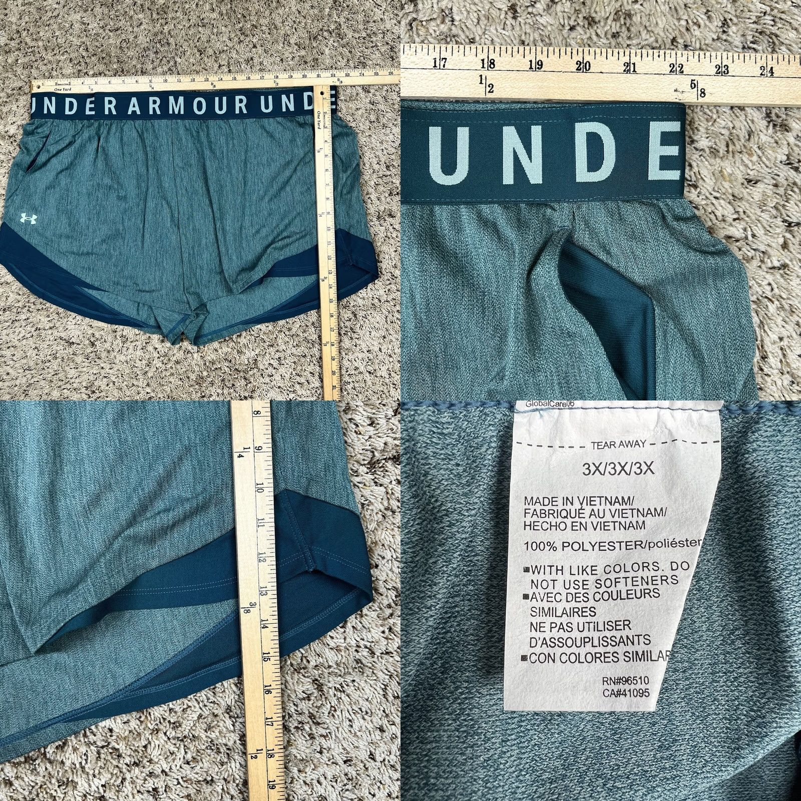 Under Armour VINTAGE? Under Armour Shorts Womens 3XL Green Lightweight Athletic Comfort Fit Size 30" / US 8 / IT 44 - 8 Thumbnail