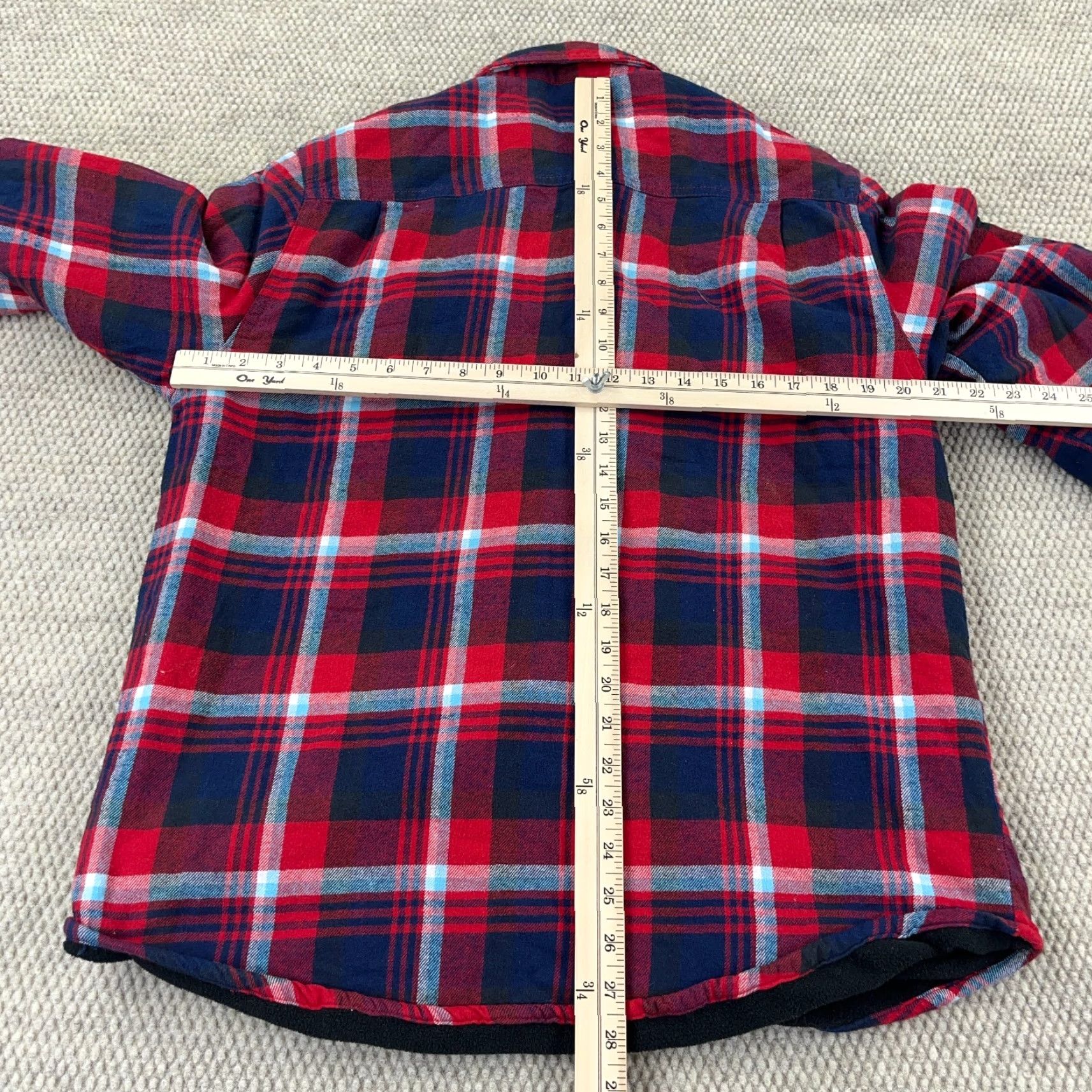 Vintage American Outdoorsman Shacket Shirt Jacket Men Medium Red Plaid Flannel Fleece Lined Size US M / EU 48-50 / 2 - 7 Thumbnail