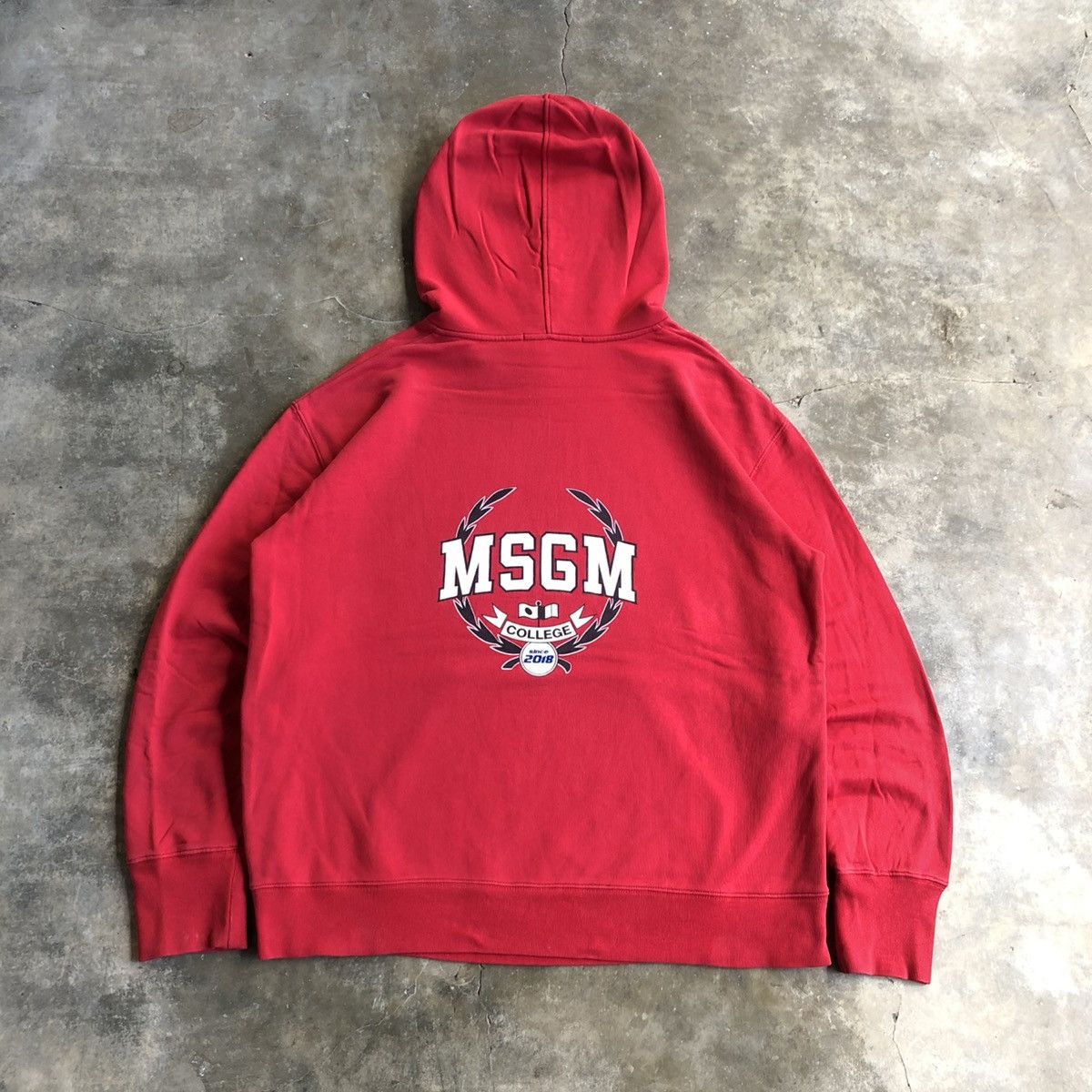 MSGM 🇮🇹 MSGM Milano Italy Big Logo Hoodie Red Luxury Designer Size US XL / EU 56 / 4 - 1 Thumbnail