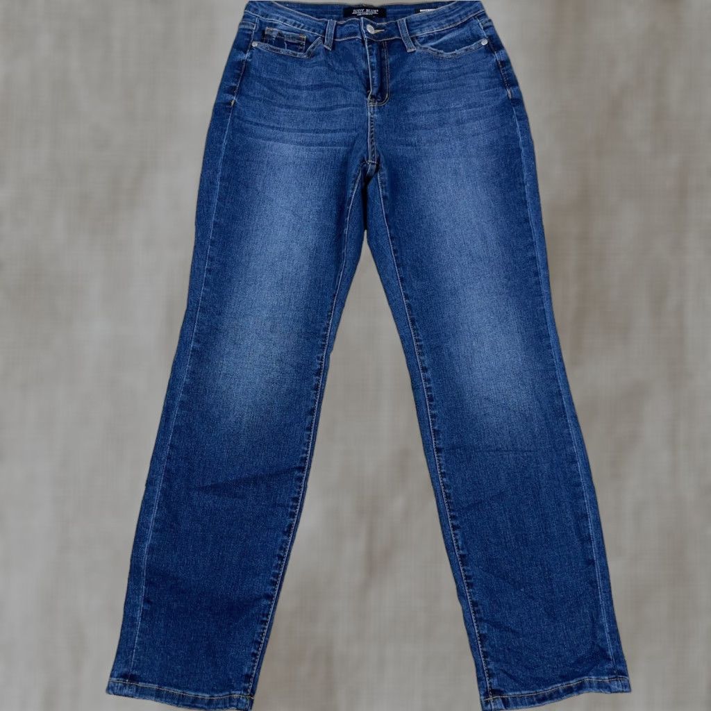 Denime Judy Blue Jeans Women 27 Boyfriend Fit Med Wash Denim Blue 5-Pocket Design Regular Stretch Pants A45 Size 27" / US 4 / IT 40 - 1 Thumbnail