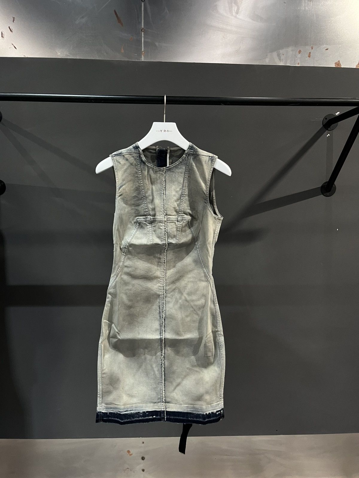 Rick Owens Drkshdw Rick Owens Drkshdw Splintered Denim Dress Size S / US 4 / IT 40 - 1 Thumbnail
