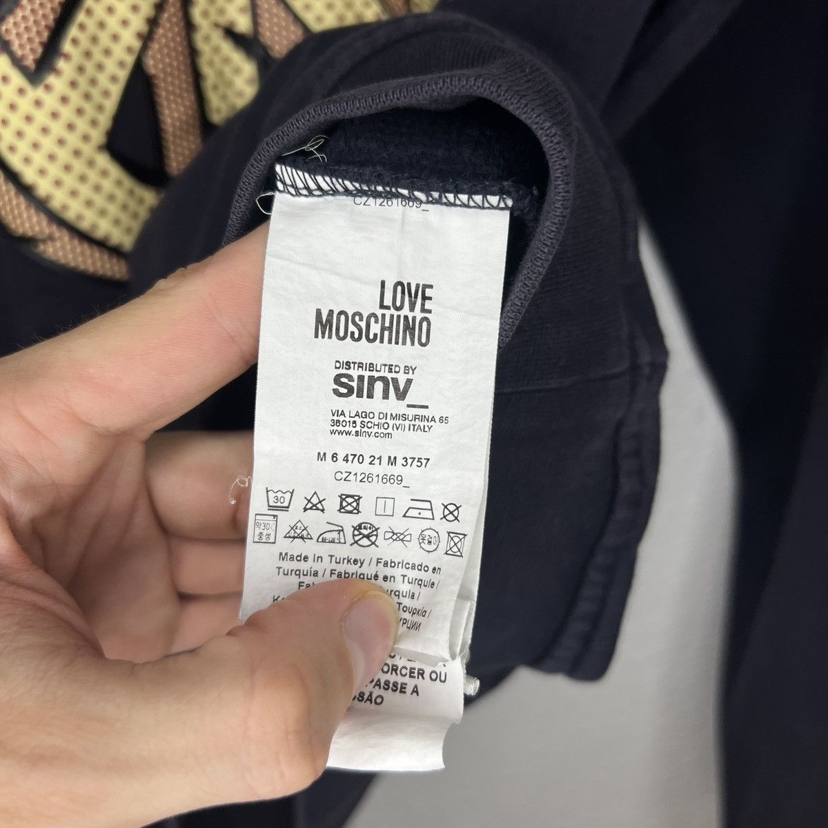 Designer × Moschino Love Moschino Sweatshirt Crewneck Navy Big Logo Peace Size US M / EU 48-50 / 2 - 6 Thumbnail