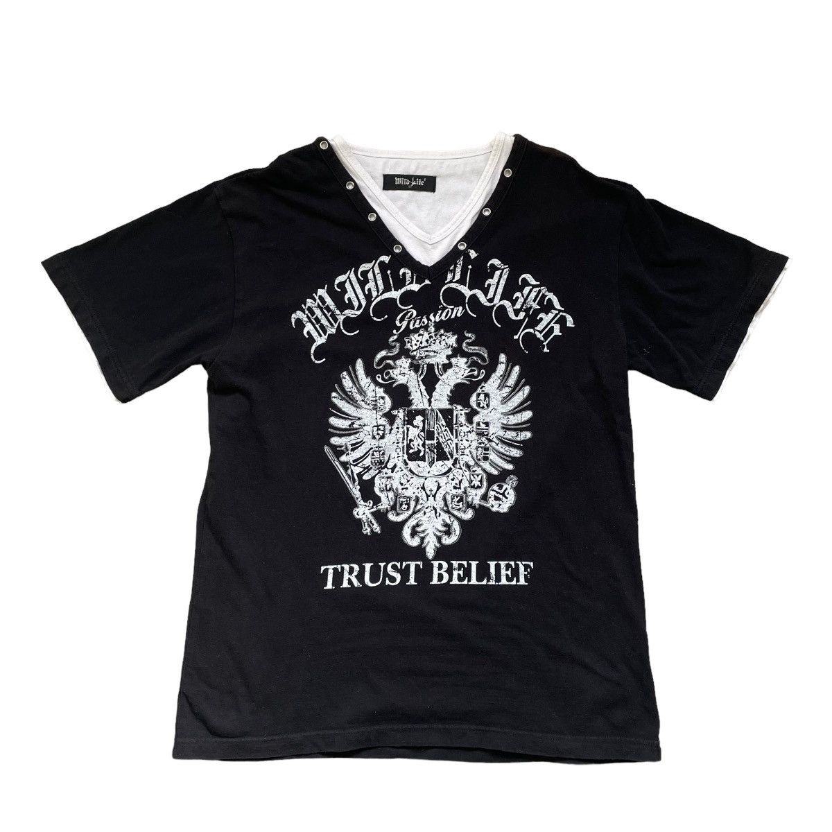 If Six Was Nine 🇯🇵 Y2K WILD LIFE DOUBLE LAYER PUNK GOTHIC TSHIRT Size US L / EU 52-54 / 3 - 1 Thumbnail