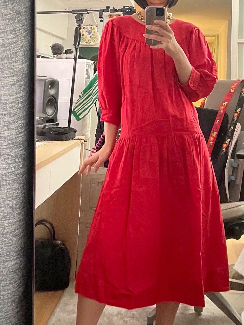 Kenzo KENZO Red wide-shouldered dress Size M / US 6-8 / IT 42-44 - 9 Thumbnail