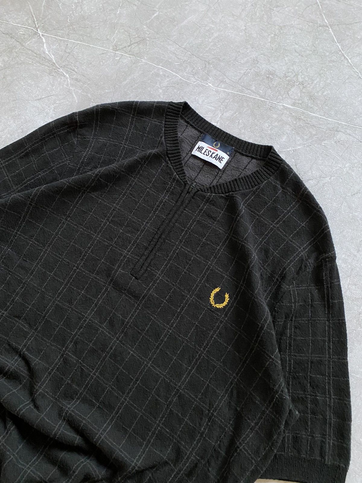 Fred Perry × Vintage Fred Perry x Miles Kane Black 1/4 Quarter Zip Polo Shirt Size US XL / EU 56 / 4 - 3 Thumbnail