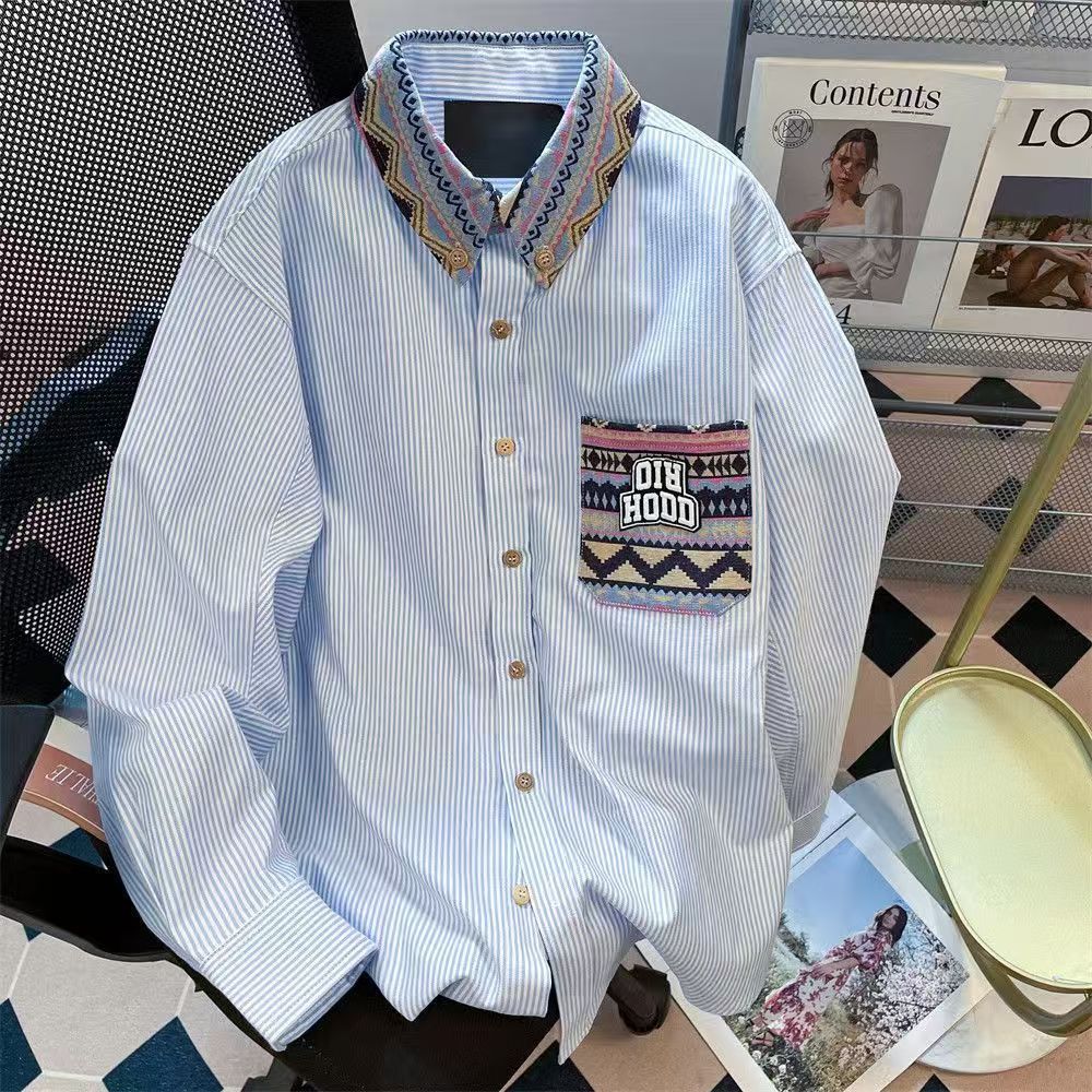 Vintage Vintage Ethnic Patchwork Striped Shirt Size M Size US M / EU 48-50 / 2 - 1 Thumbnail