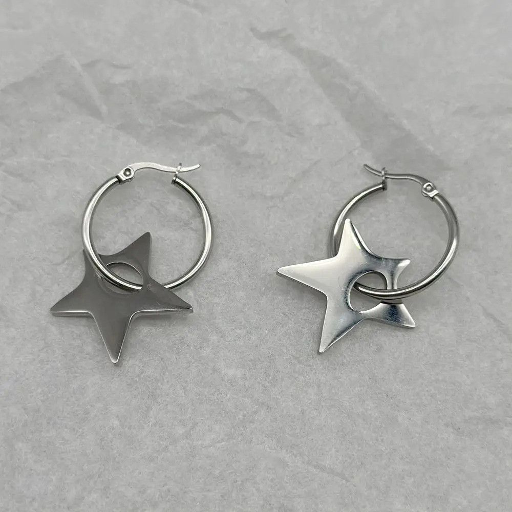 Jewelry Aesthetic Stainless Steel Star Irregular Earring Size ONE SIZE - 1 Thumbnail