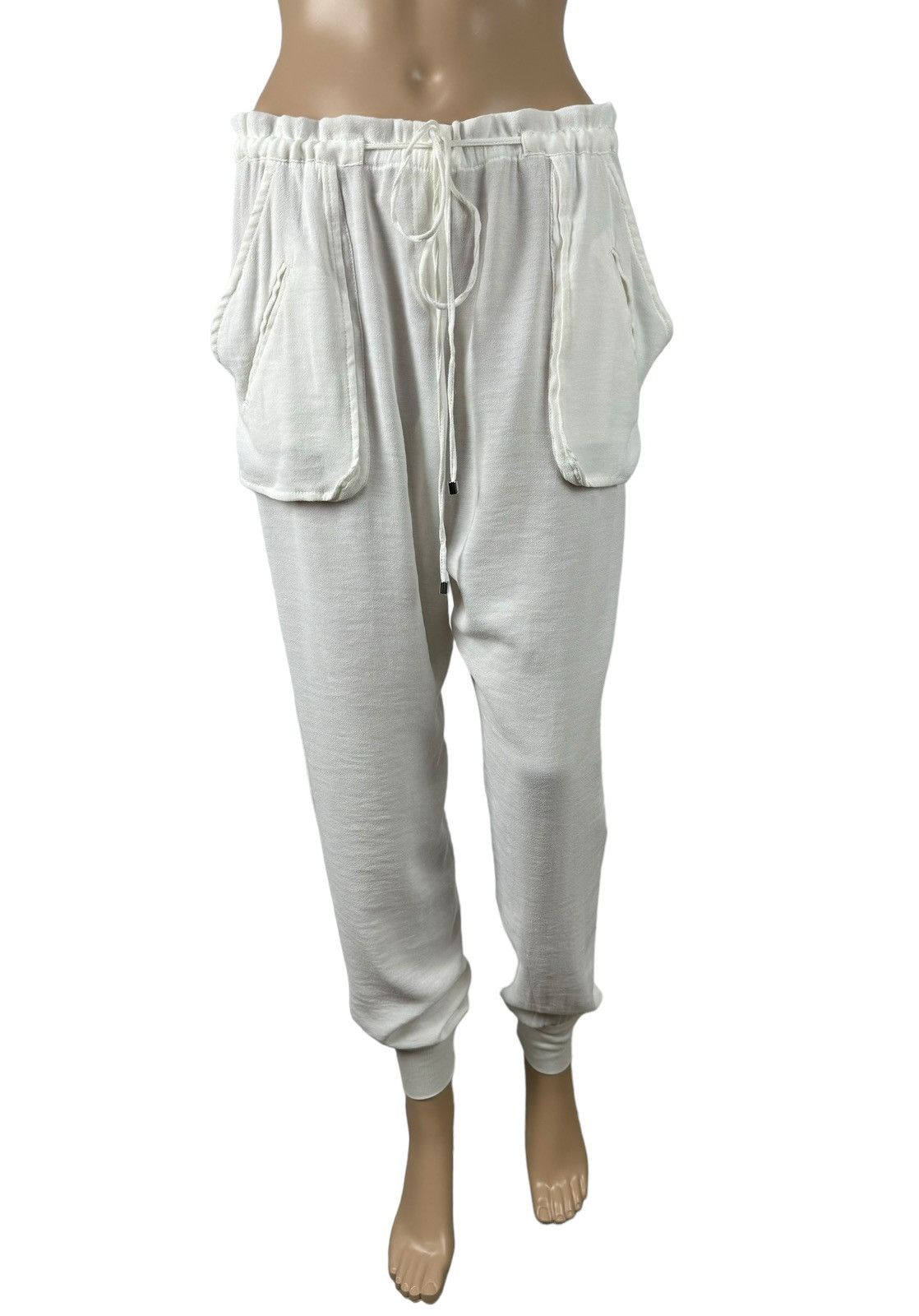 Pinko Pinko White Cotton-Viscose Sweatpants size IT42 Size 28" / US 6 / IT 42 - 2 Thumbnail