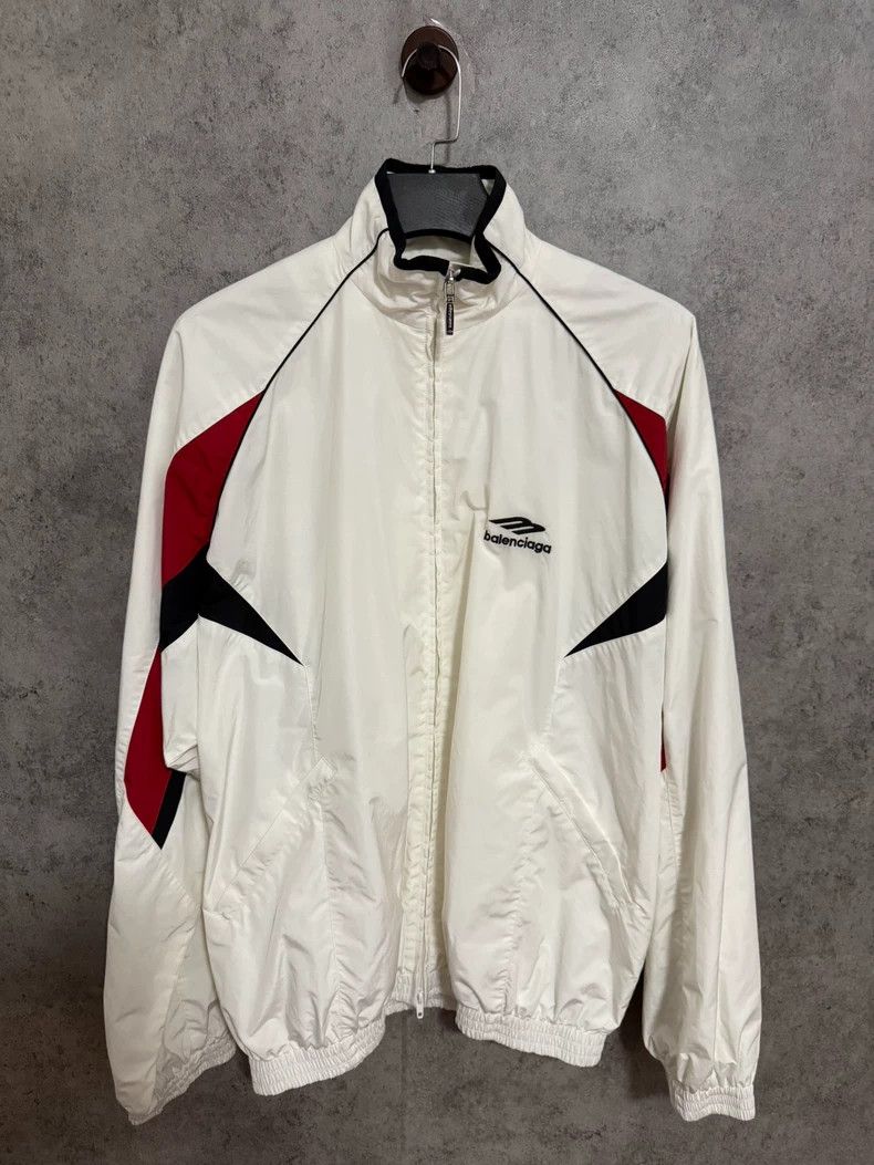 Balenciaga Balenciaga White Logo Zip-Up Jacket - dmc Size US XXS / EU 40 - 1 Thumbnail