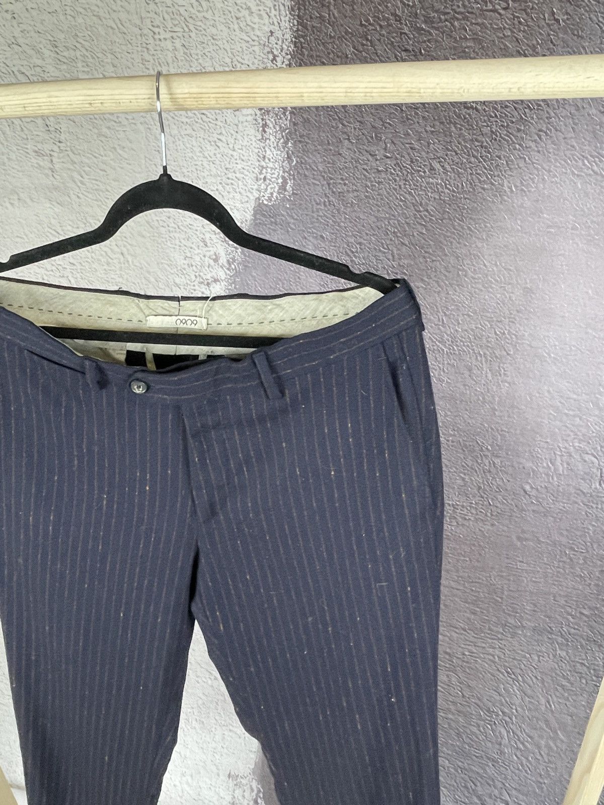 Other 0909 striped wool navy blue set vest + pants suit Size 40R - 14 Thumbnail