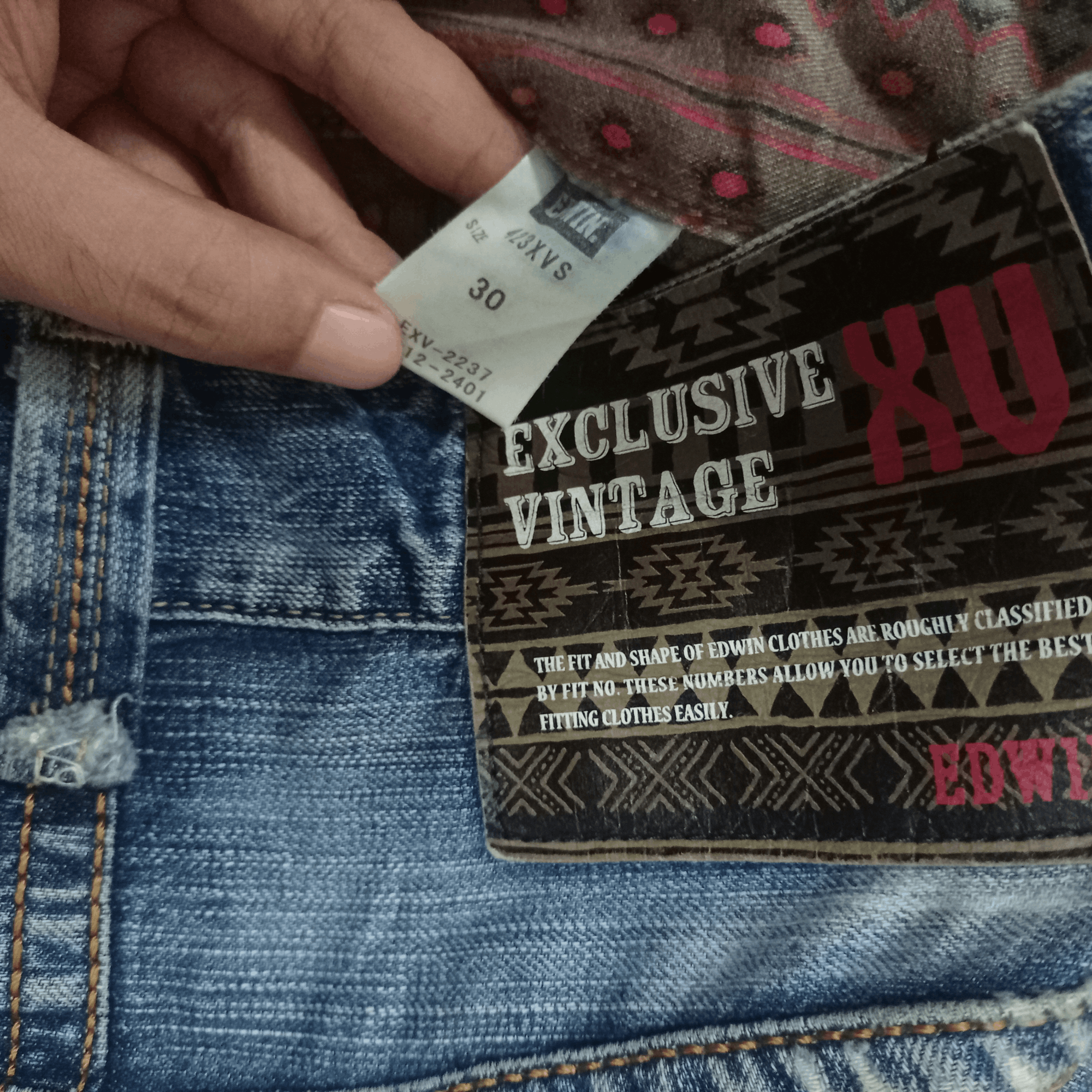 Edwin Exclusive Vintage Edwin XV Mud Wash Patchwork Loose Jeans Size US 32 / EU 48 - 8 Thumbnail