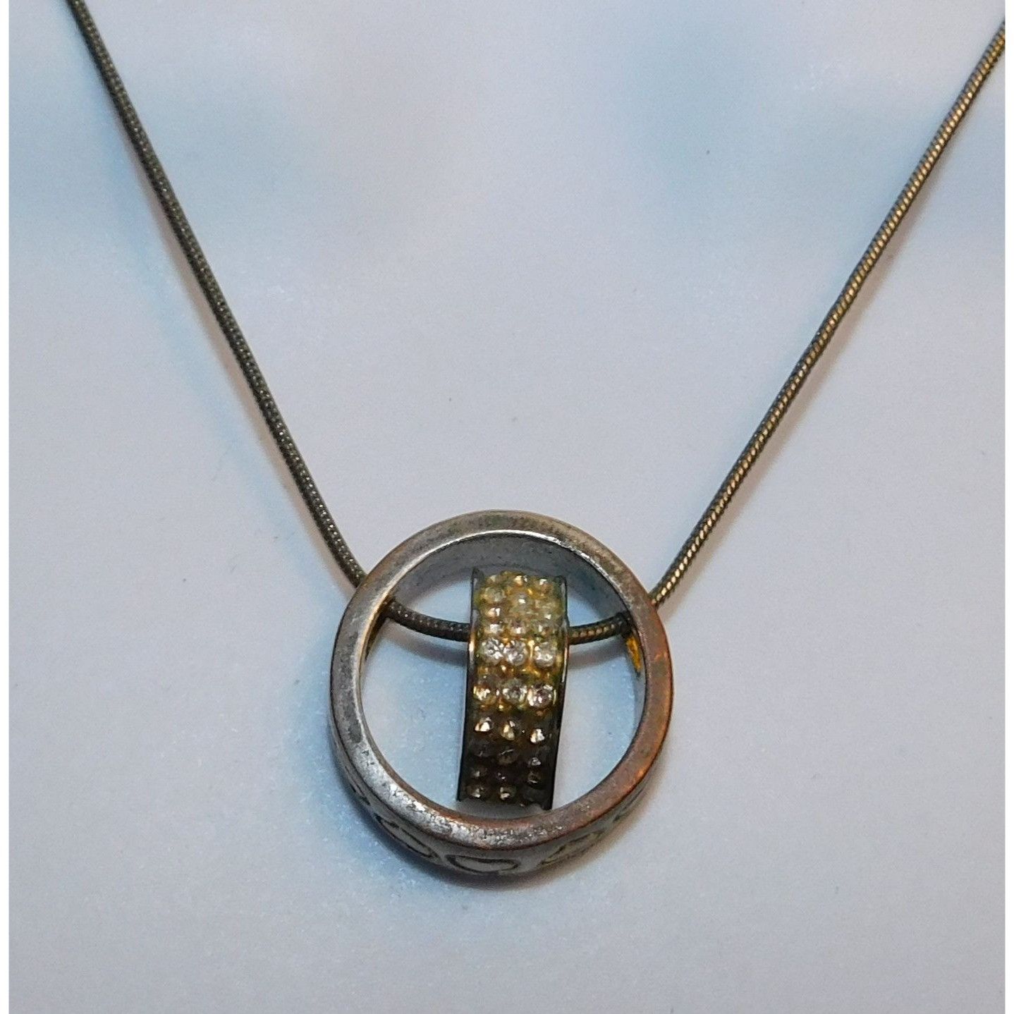 Other Nesting Heart Ring Pendant Necklace Silver And Gold Tone Size ONE SIZE - 3 Thumbnail