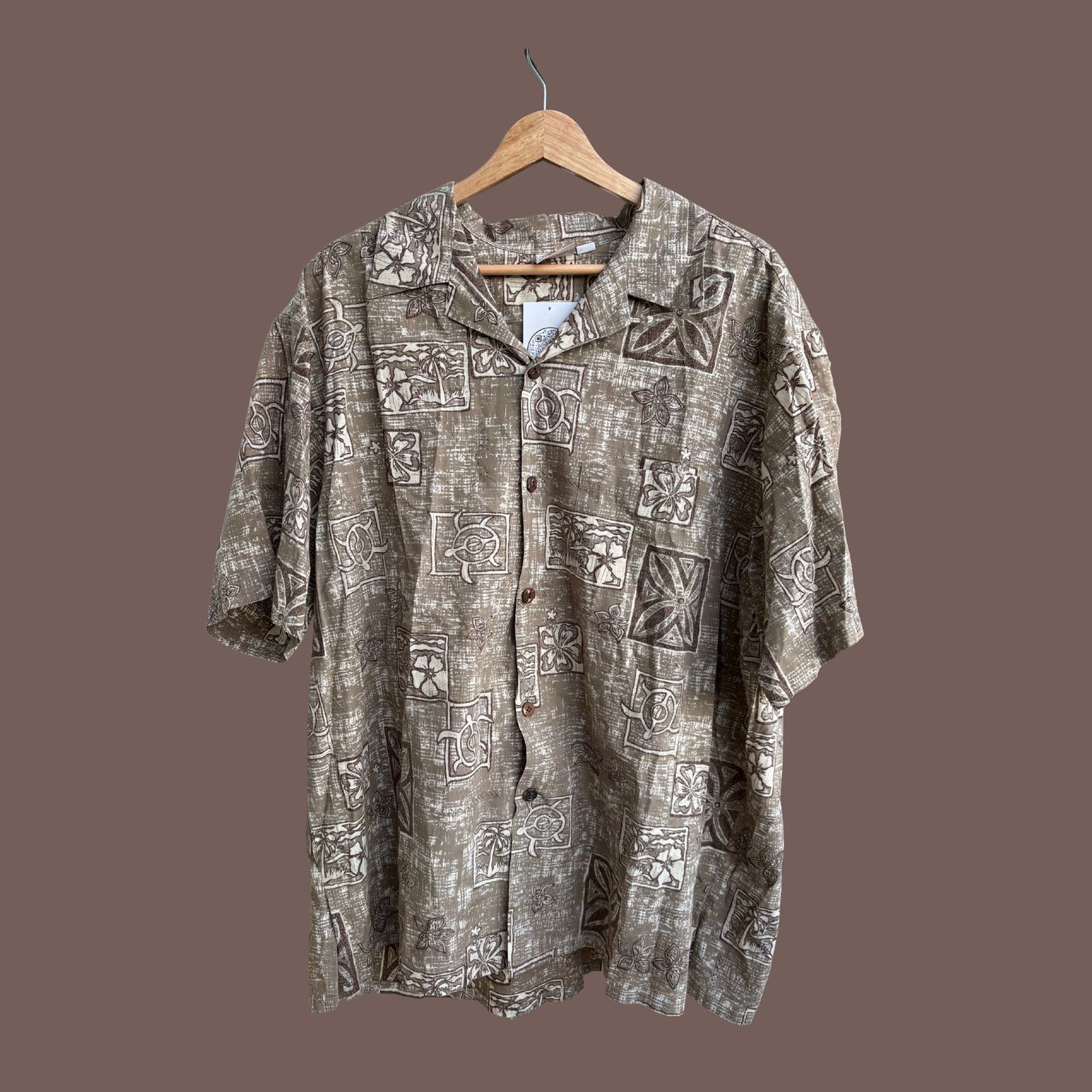 Other VTG Hawaiian Shirt | Go Barefoot Brown Print | Surfcore Size US XL / EU 56 / 4 - 1 Thumbnail