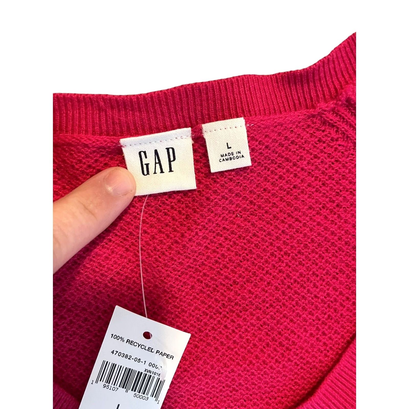 Vintage VINTAGE GAP Factory Knitted Pink V-Neck Pullover Sweater Size Large NWT Long Sleeve Size M / US 6-8 / IT 42-44 - 6 Thumbnail