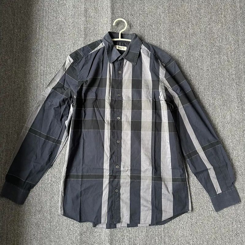 Burberry Burberry Gray Cotton Logo Long Sleeve Shirt Size US M / EU 48-50 / 2 - 1 Thumbnail