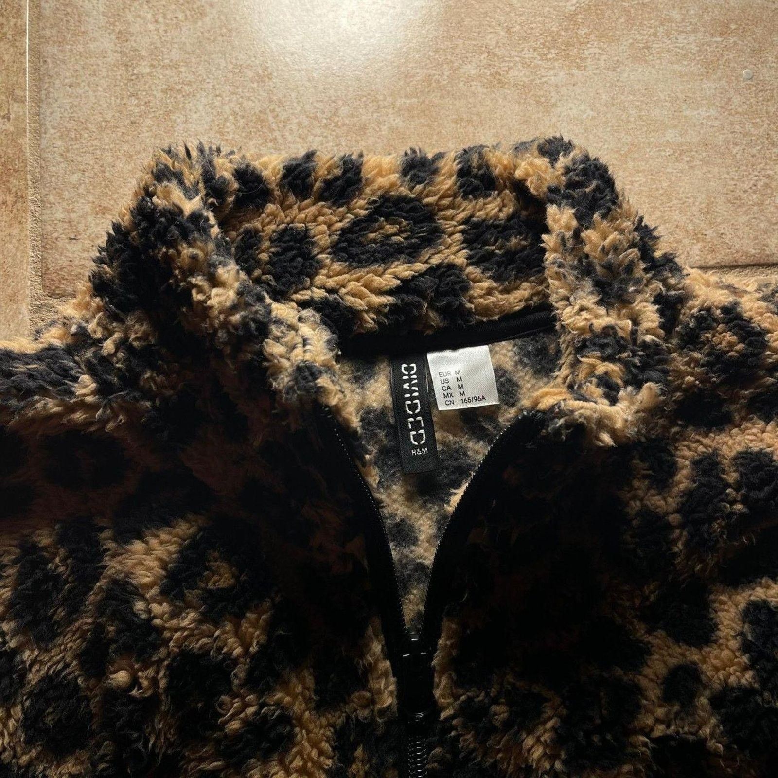 H&M × Vintage Leopard Cheetah Print Women's Fleece Quarter Zip Jacket Size S / US 4 / IT 40 - 5 Thumbnail