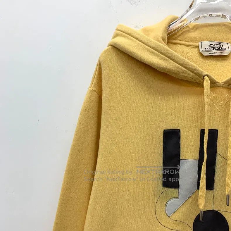 Hermes Hermes Yellow geometric pattern leather embroidery cotton Size US XL / EU 56 / 4 - 3 Thumbnail
