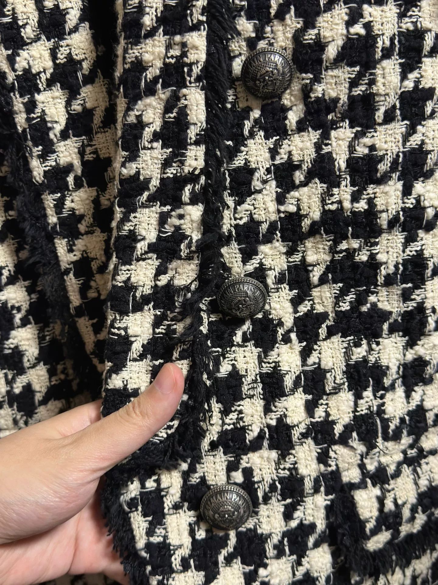 Balmain balmain black and white houndstooth blazer. Size L / US 10 / IT 46 - 4 Thumbnail
