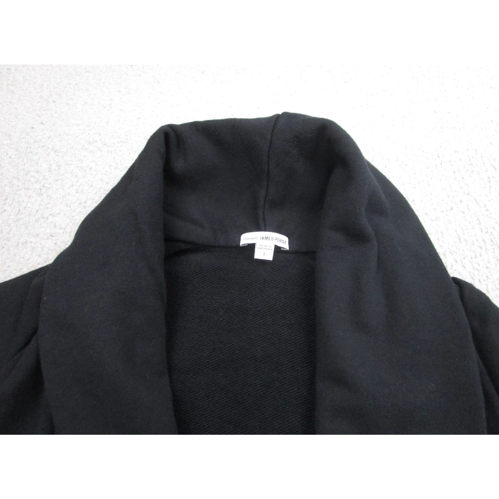 James Perse James Perse Womens Jacket Large Black Cotton Open Front Cardigan Shawl Collar Casual Fall Winter Size XS / US 0-2 / IT 36-38 - 3 Thumbnail