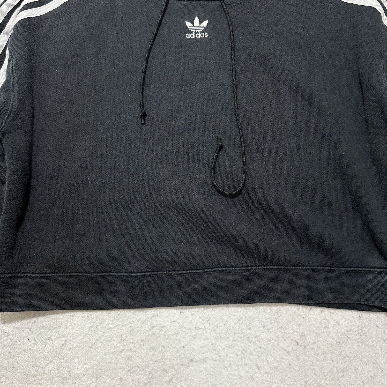 Adidas Adidas Originals Small Cropped Hoodie Black White Sweatshirt Size S / US 4 / IT 40 - 7 Thumbnail