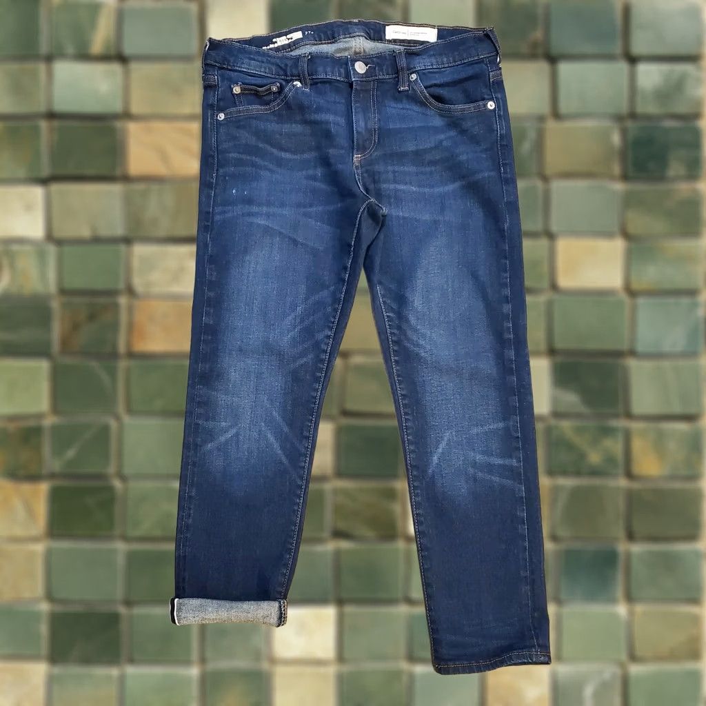 Gap Gap Best Girlfriend Stretch Selvedge Denim Womens Size 27P Dark Wash Size ONE SIZE - 1 Thumbnail