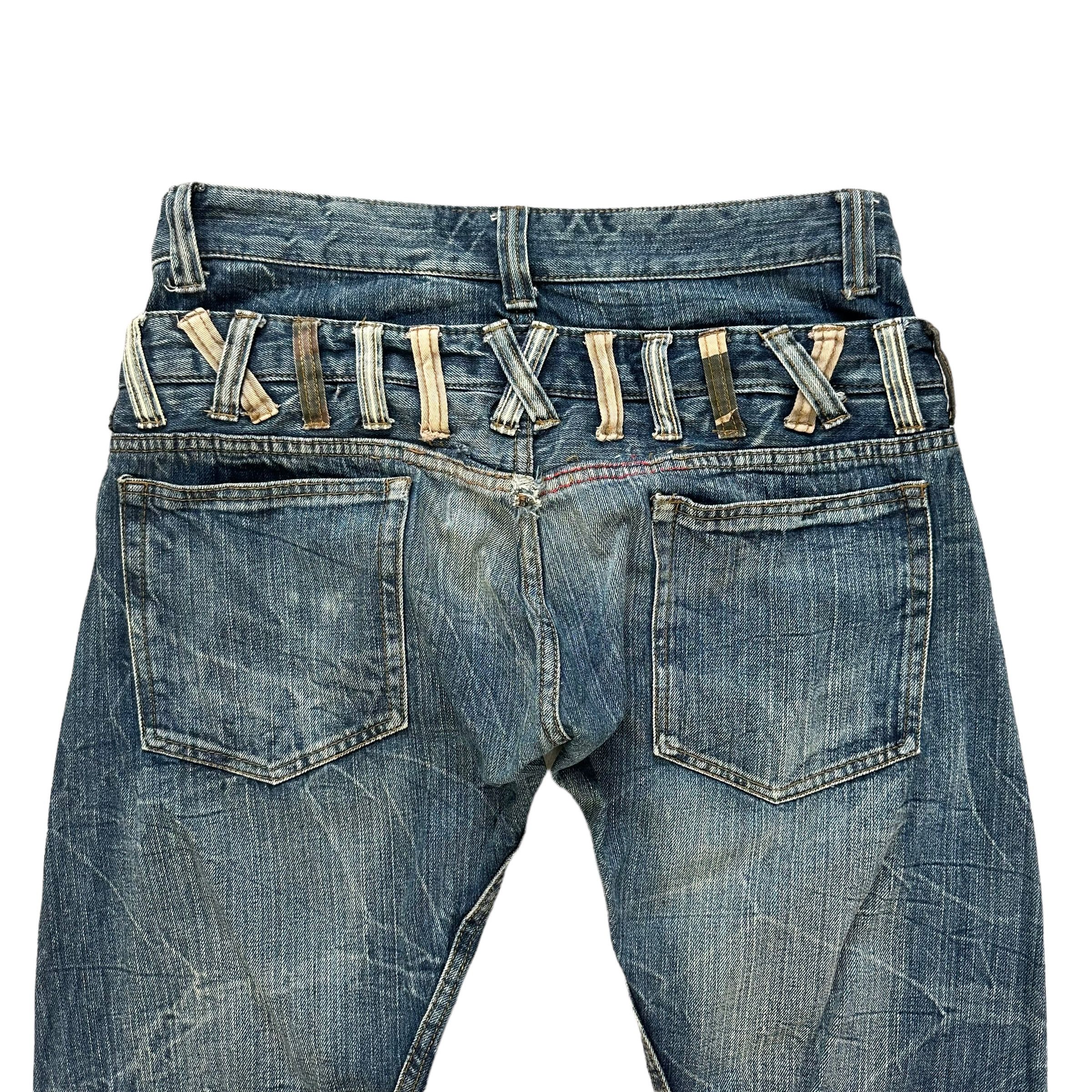 Japanese Brand DOMINATE Handcraft Jeans Double Waist Denim Pant #9108-57 Size US 34 / EU 50 - 12 Thumbnail