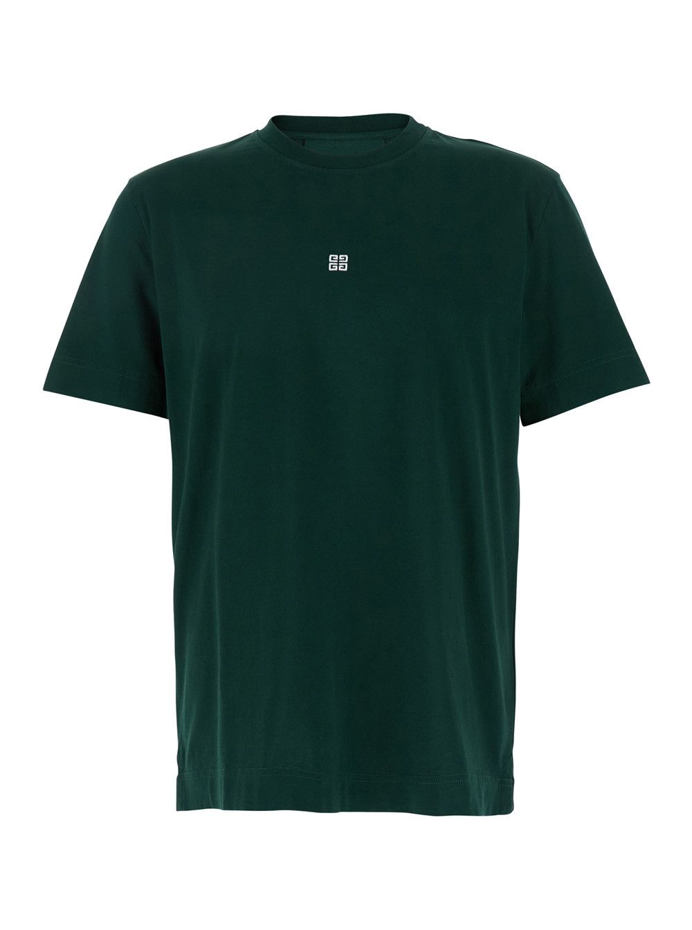 Givenchy Green Crewneck T-Shirt with 4G Logo on the Front in Cotton Man Size US XL / EU 56 / 4 - 1 Thumbnail