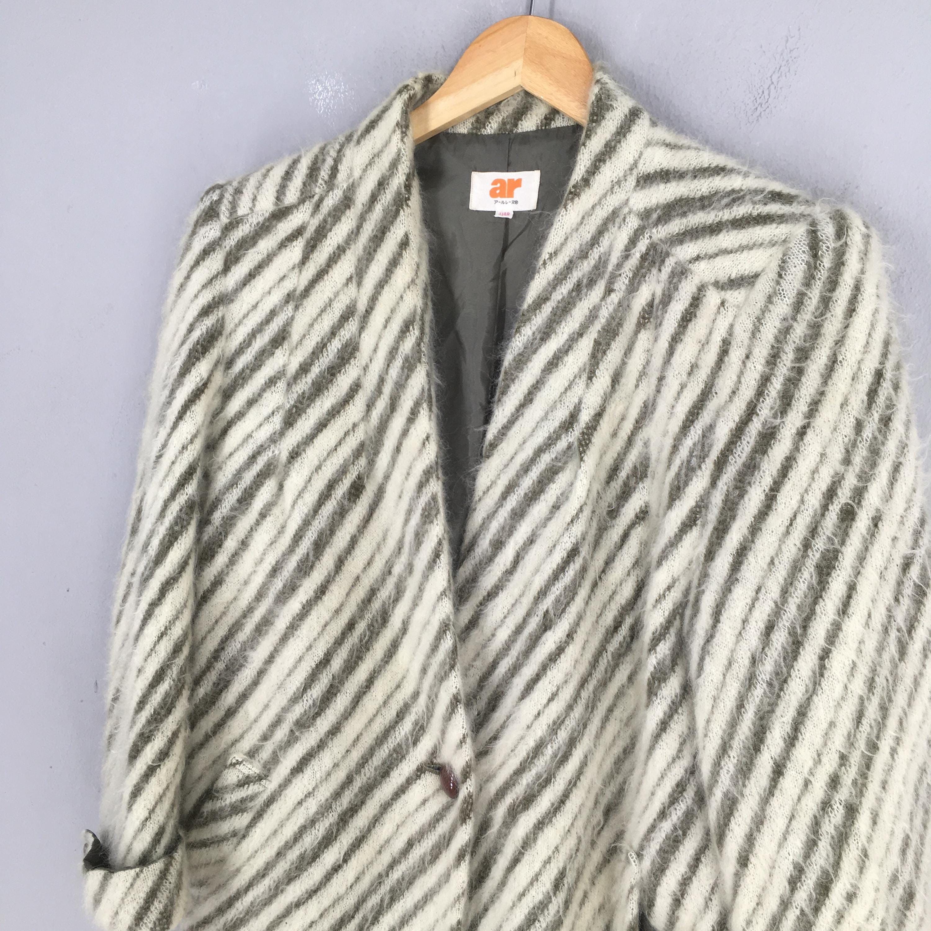 Japanese Brand 1980 AR Japan Japan Striped Zebra Mohair Button Jacket M Size US M / EU 48-50 / 2 - 3 Thumbnail