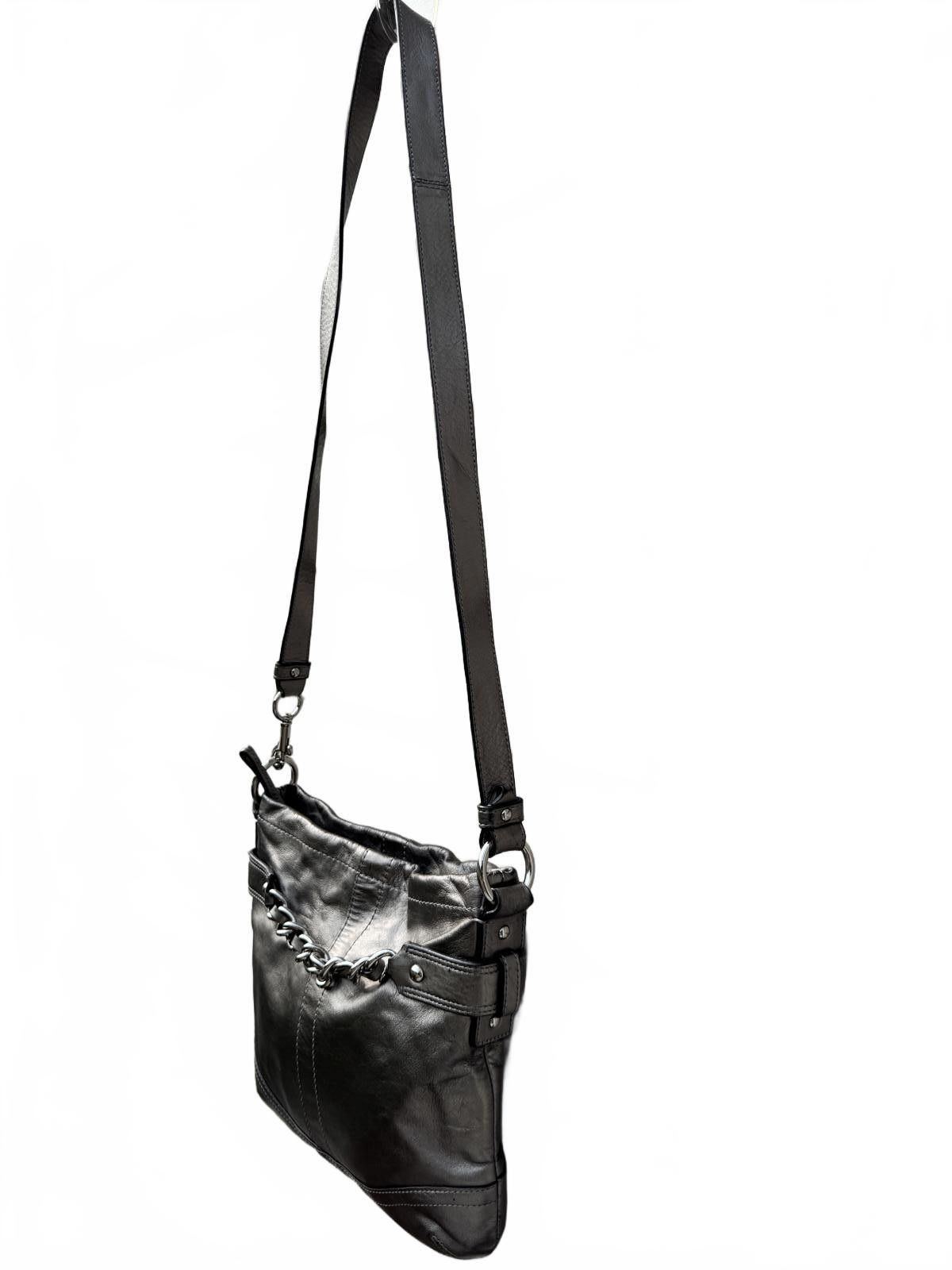 Coach Women's Metallic Silver Crossbody Coach Bag w/ Chain Detail Size ONE SIZE - 4 Thumbnail