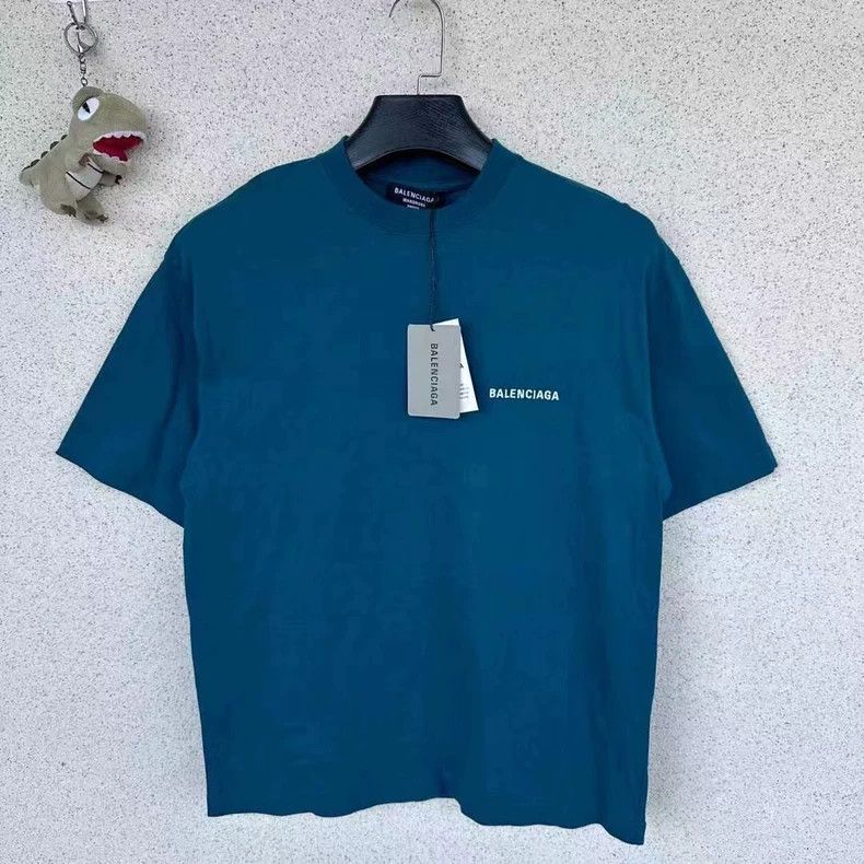 Balenciaga Green Logo Embroidered Short Sleeve Shirt - dmc