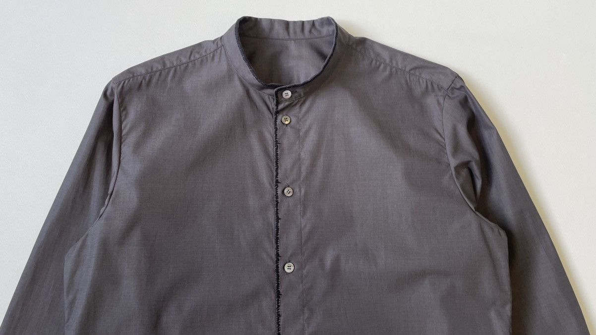 Issey Miyake ‘Contrast Stitch’ Grey Shimmer Cotton Shirt Size US L / EU 52-54 / 3 - 3 Thumbnail