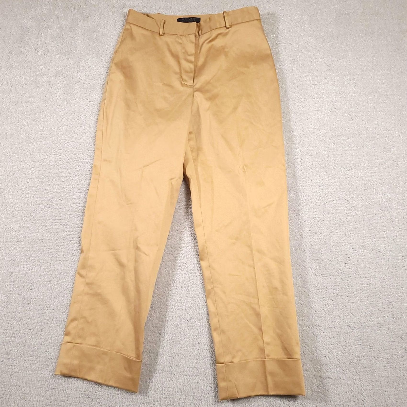 Vintage The Limited Stretch Dress Pants Womens 2 Tan Ankle Career Cropped Cuffed Size 26" / US 2 / IT 38 - 2 Thumbnail