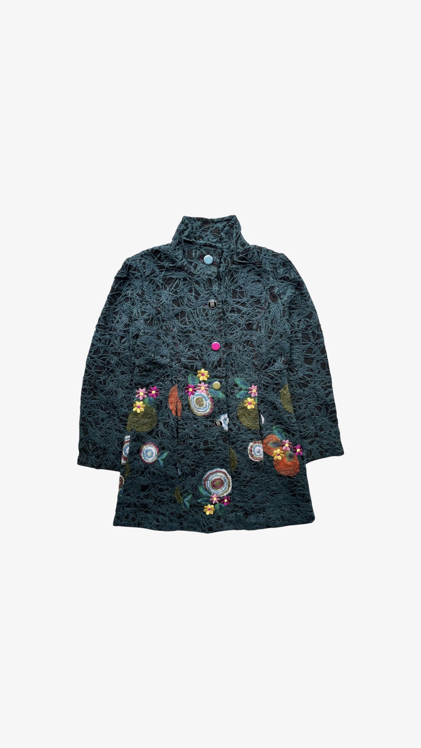 Desigual Vintage Y2K Women's Desigual Abstract Floral Coat Size M / US 6-8 / IT 42-44 - 1 Thumbnail