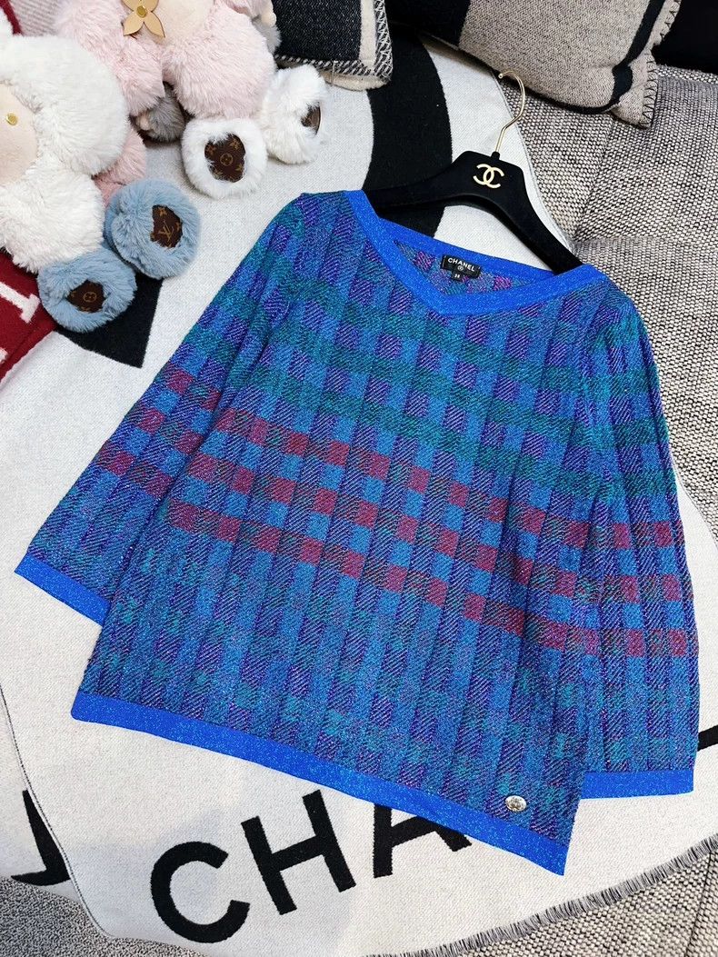 Chanel Chanel Blue mixed color braided V-neck long sleeves Size XS / US 0-2 / IT 36-38 - 9 Thumbnail