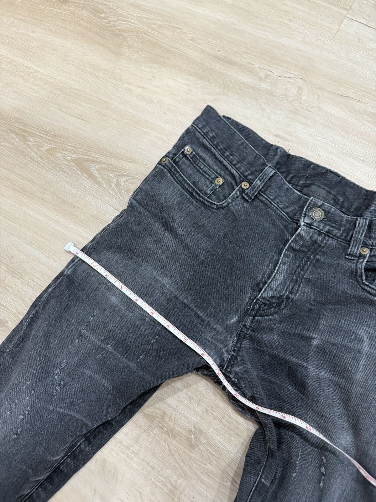 Saint Laurent Paris Saint Laurent Distressed Skinny Denim Jeans Size US 30 / EU 46 - 19 Thumbnail