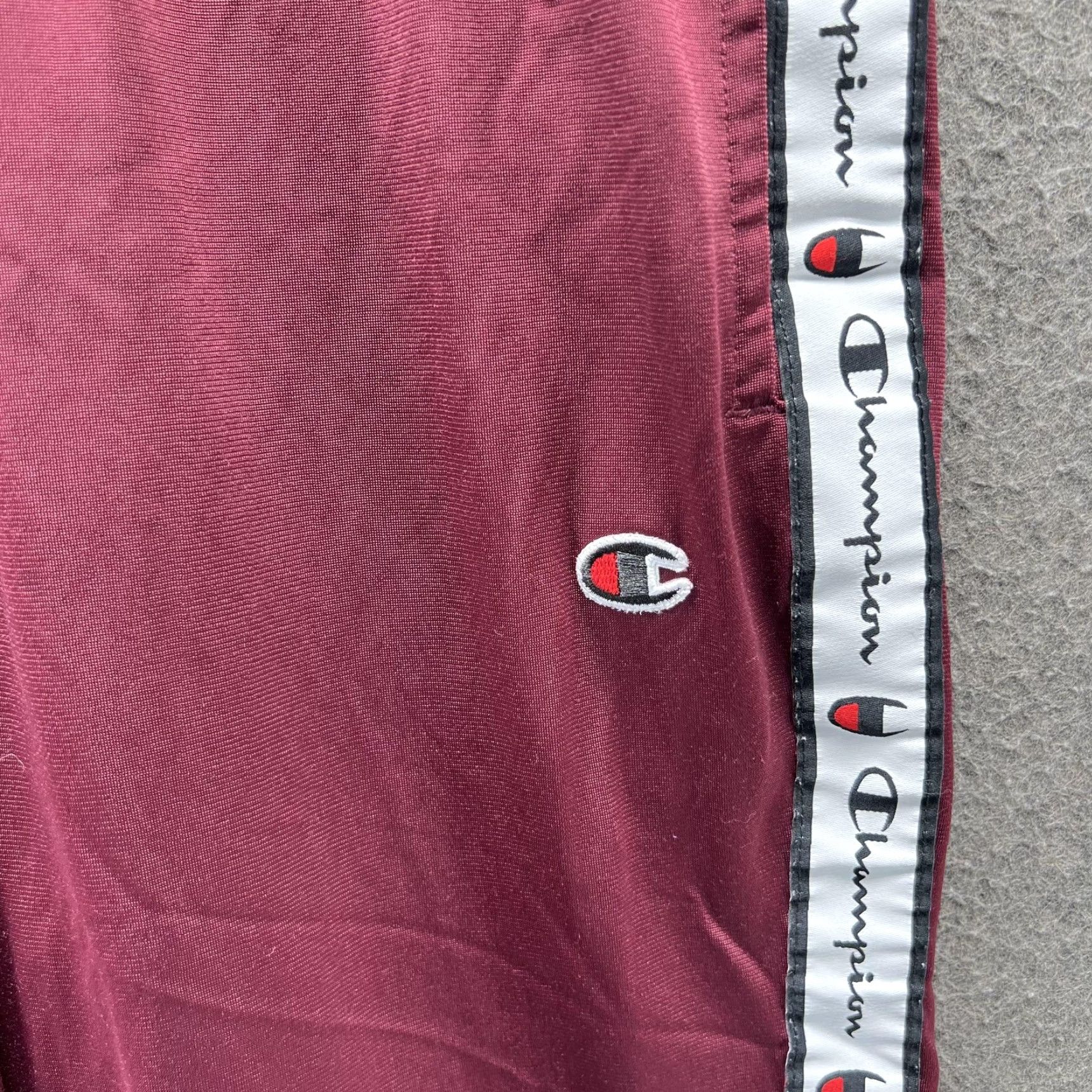 Champion Champion Track Pants Mens Small Red Knit Side Logo Tape Elastic Waist Cuffed Size US 29 - 6 Thumbnail