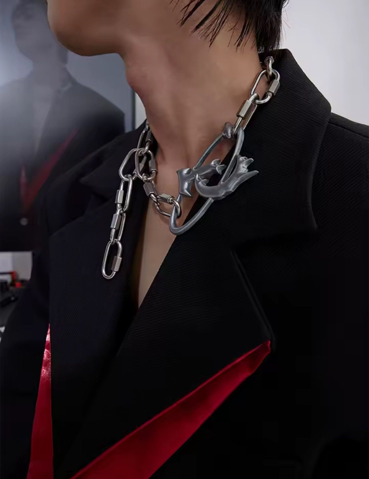 Jewelry Punk Gothic Heavy Chain Necklace for Men Size ONE SIZE - 3 Thumbnail