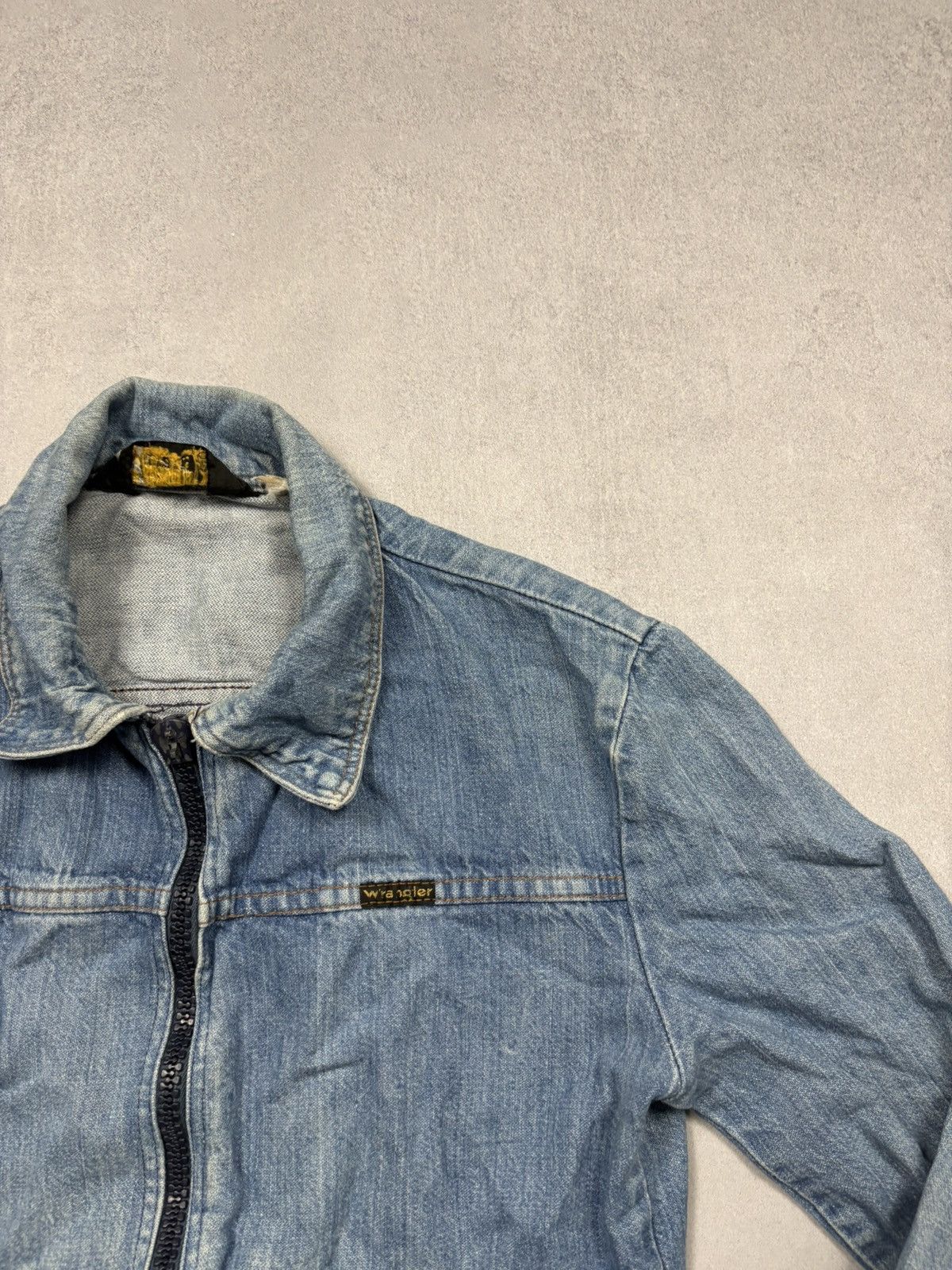 Wrangler Vintage Wrangler Zip Up Denim Trucker Jacket 80s Rare Faded Size XS / US 0-2 / IT 36-38 - 2 Thumbnail