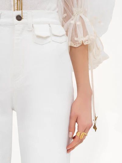 Chloe o1loc1c10226 High-rise Flare Jeans in White Size 26" / US 2 / IT 38 - 5 Thumbnail