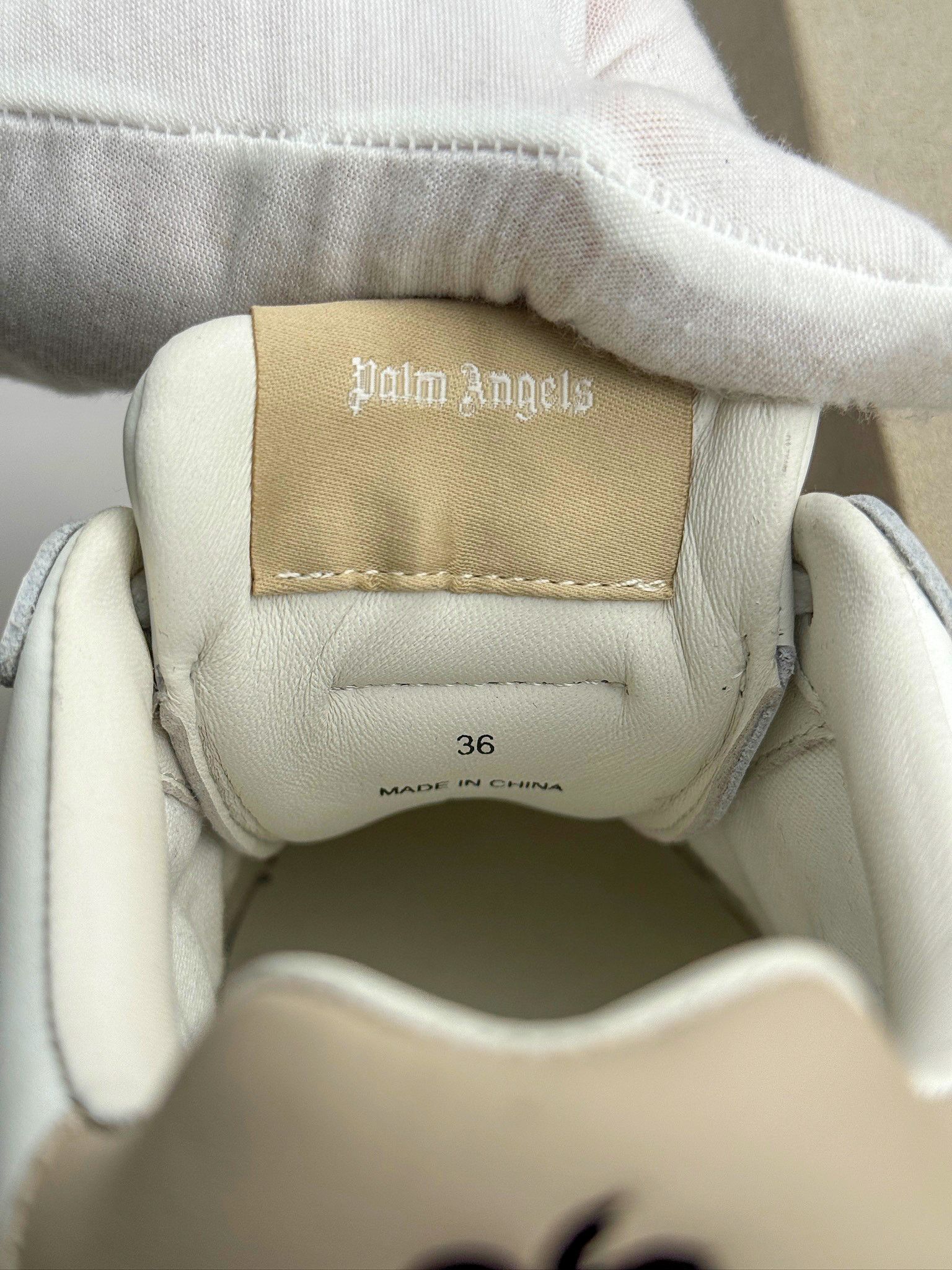 Palm Angels Palm Angels University White Beige Luxury Sneakers Size US 6 / IT 36 - 17 Thumbnail