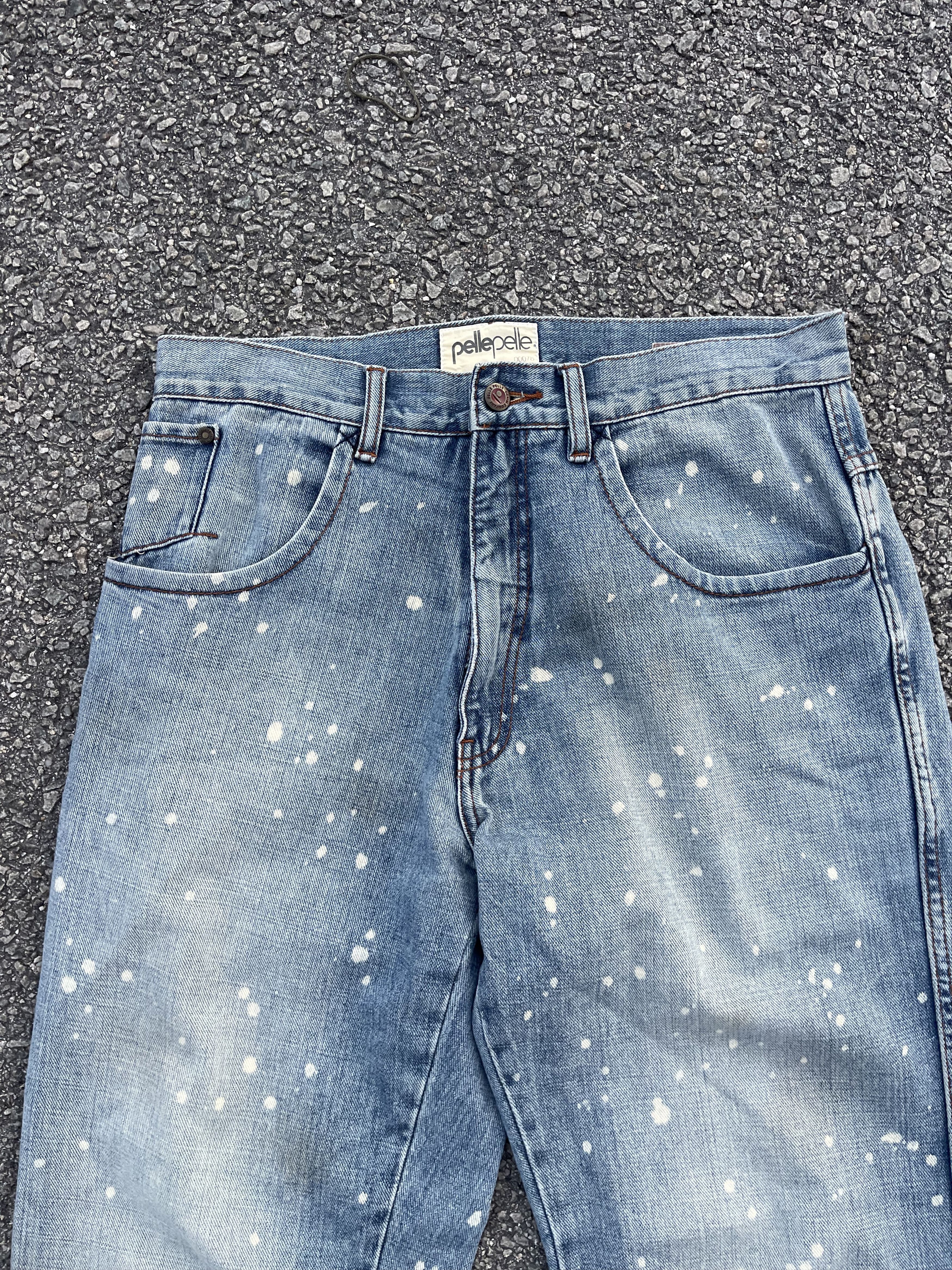 Marc Buchanan Vintage Baggy Wide Leg Pelle Pelle Faded Distressed Size US 33 - 7 Thumbnail