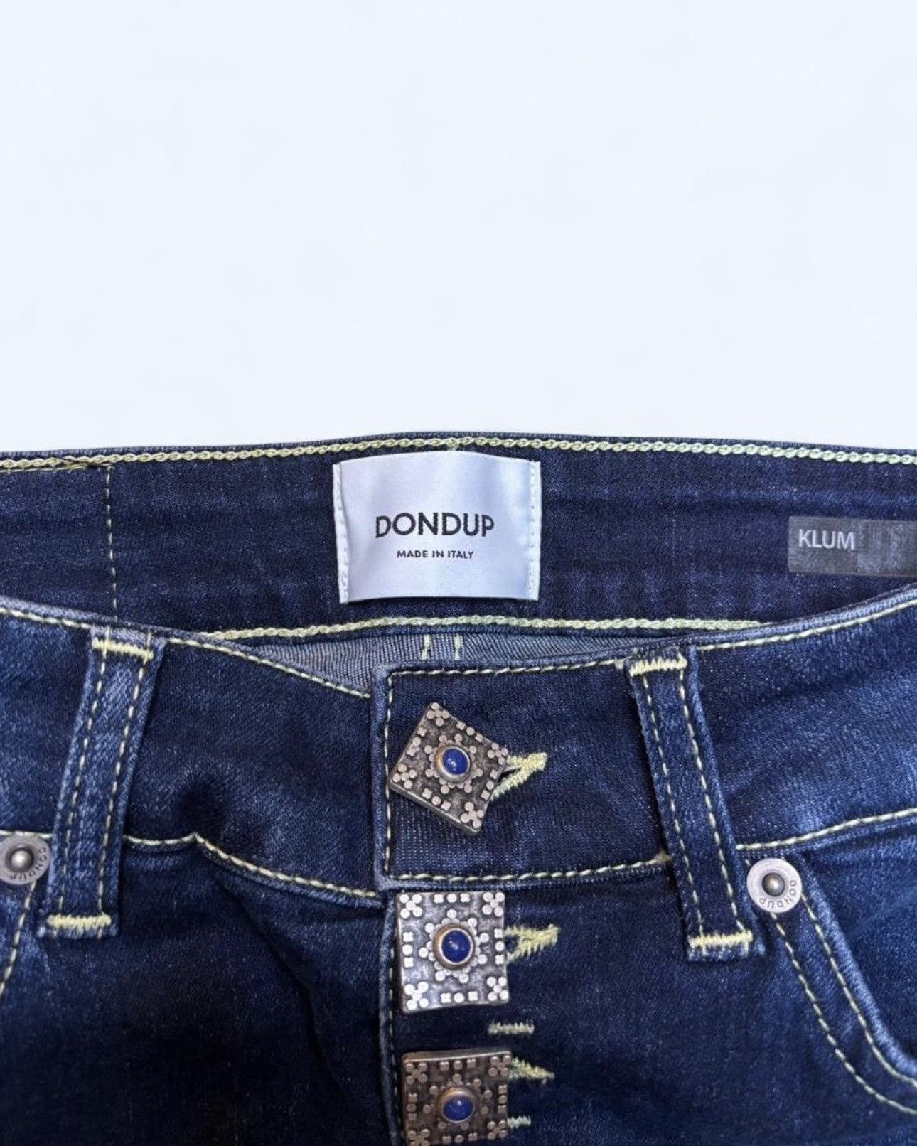 Dondup NWT Dondup Dark Wash Mini Shorts with Statement Buttons Size 25" / US 0 / IT 36 - 7 Thumbnail