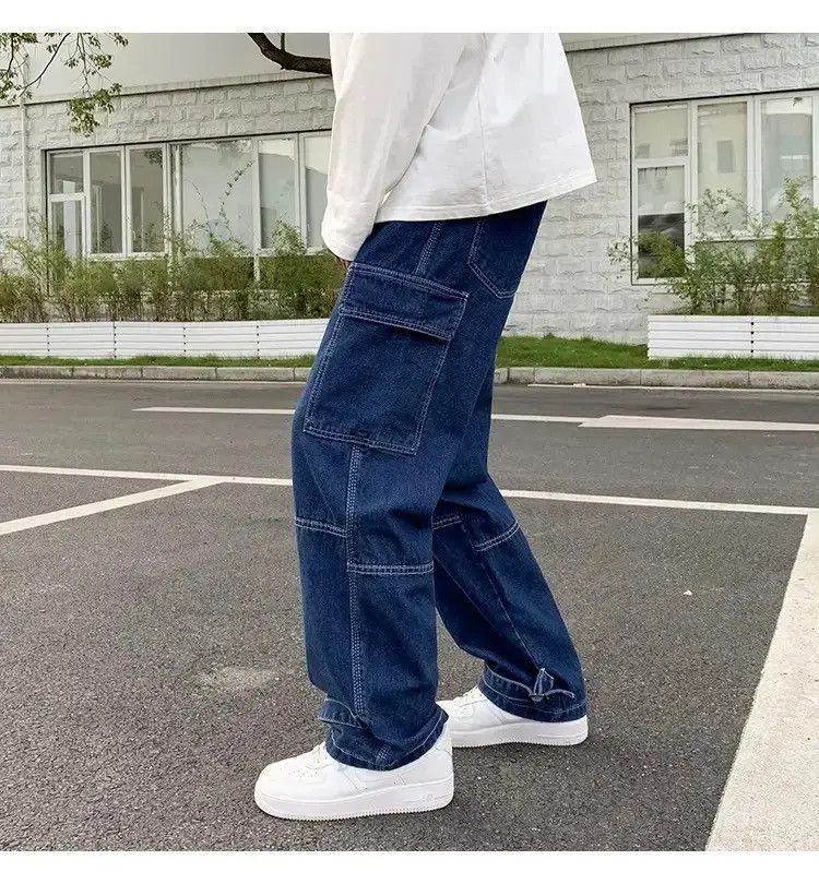 Japanese Brand × Jean Skateboard Baggy Carpenter Denim Jeans Cargo y2k Size US 34 / EU 50 - 5 Thumbnail