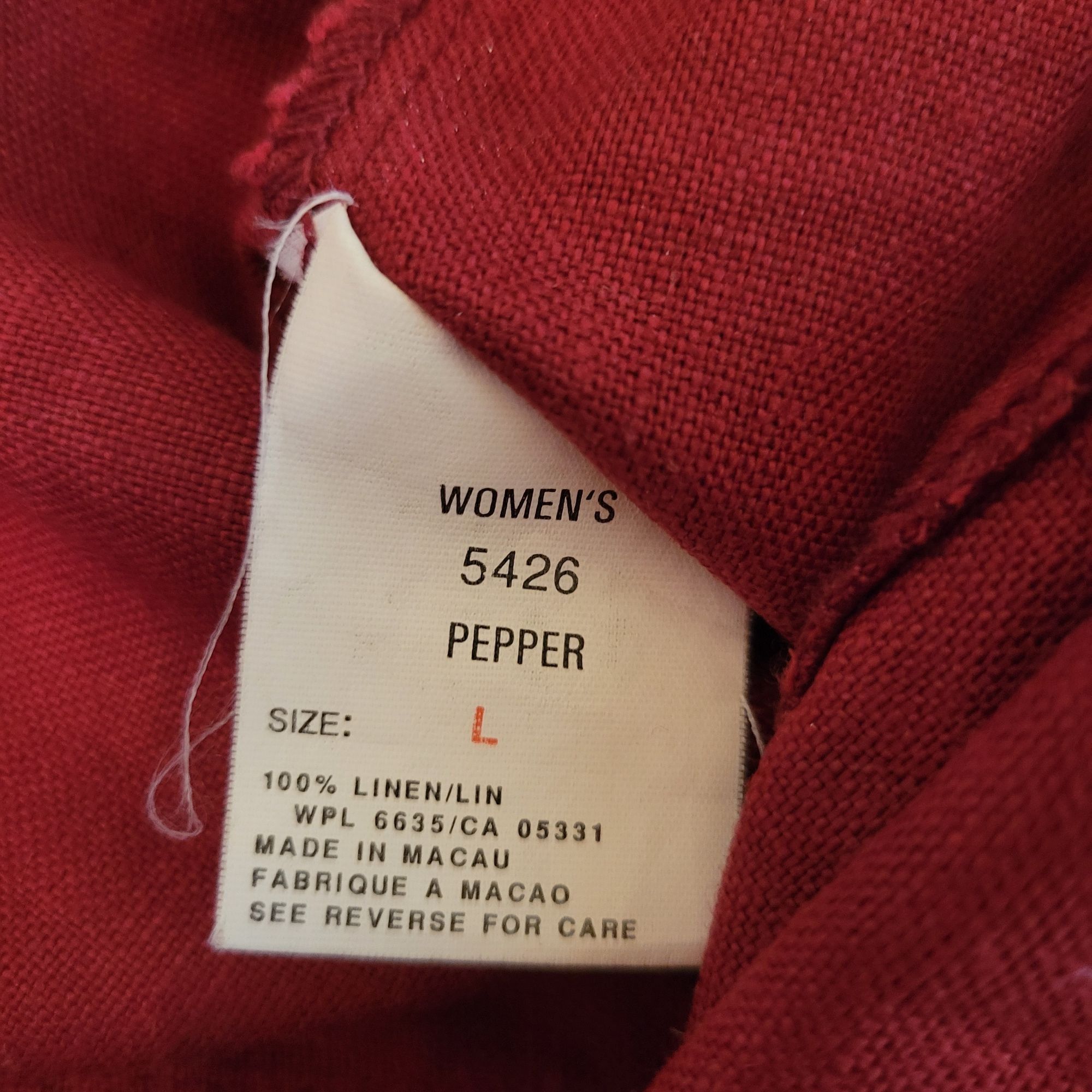 Woolrich Woolen Mills Woolrich L Pepper Red Linen Sleeveless Button Down Maxi Jump Size L / US 10 / IT 46 - 4 Thumbnail