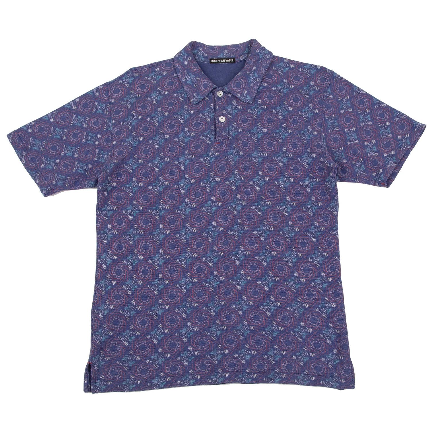 Issey Miyake Graphic All-Over Print Polo Shirt in Purple and Others Size US M / EU 48-50 / 2 - 1 Thumbnail