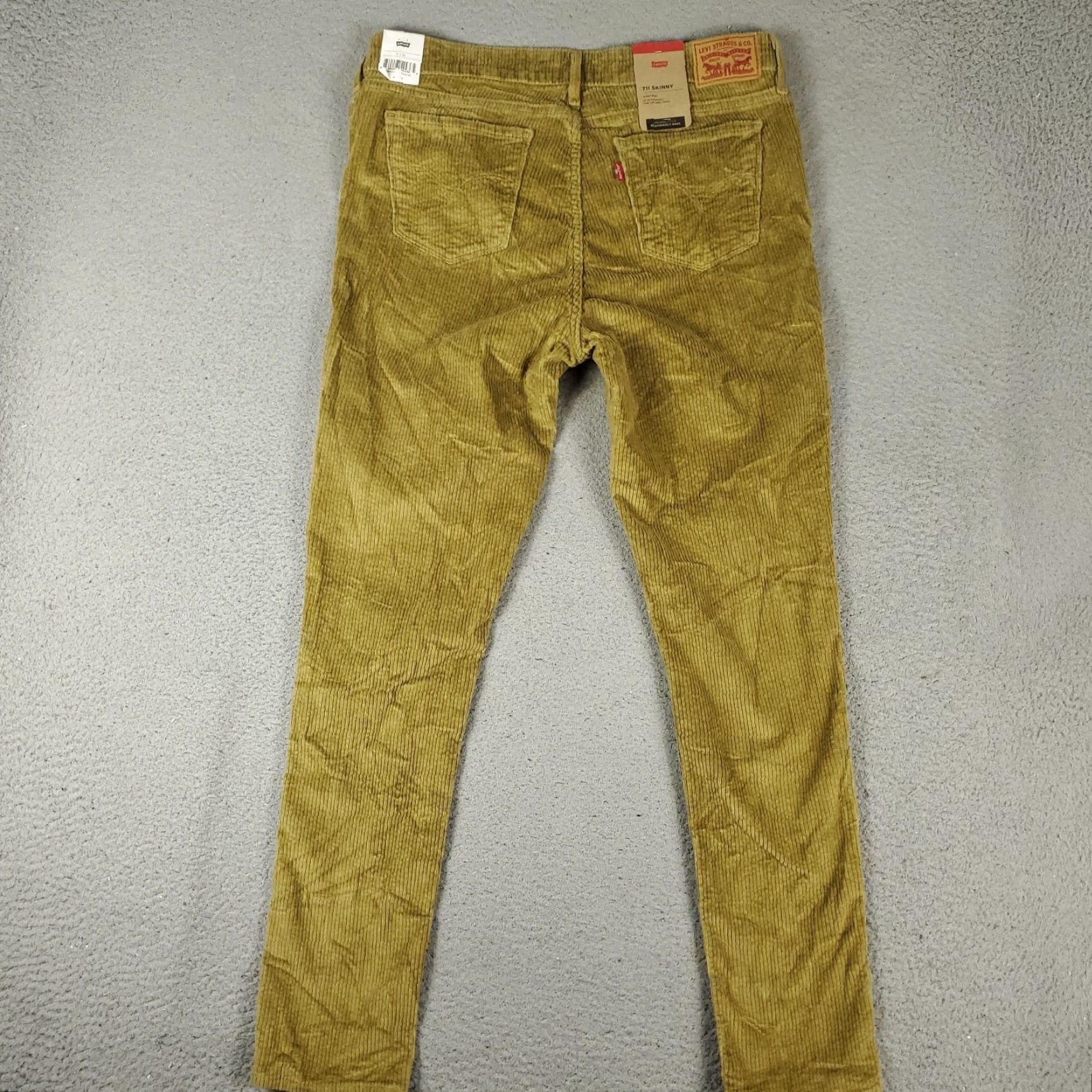 Levi's Levi's 711 Jeans Womens 31x30 Beige Corduroy Skinny Pants Classic Regular Fit Size 24" / US 00 / IT 34 - 7 Thumbnail