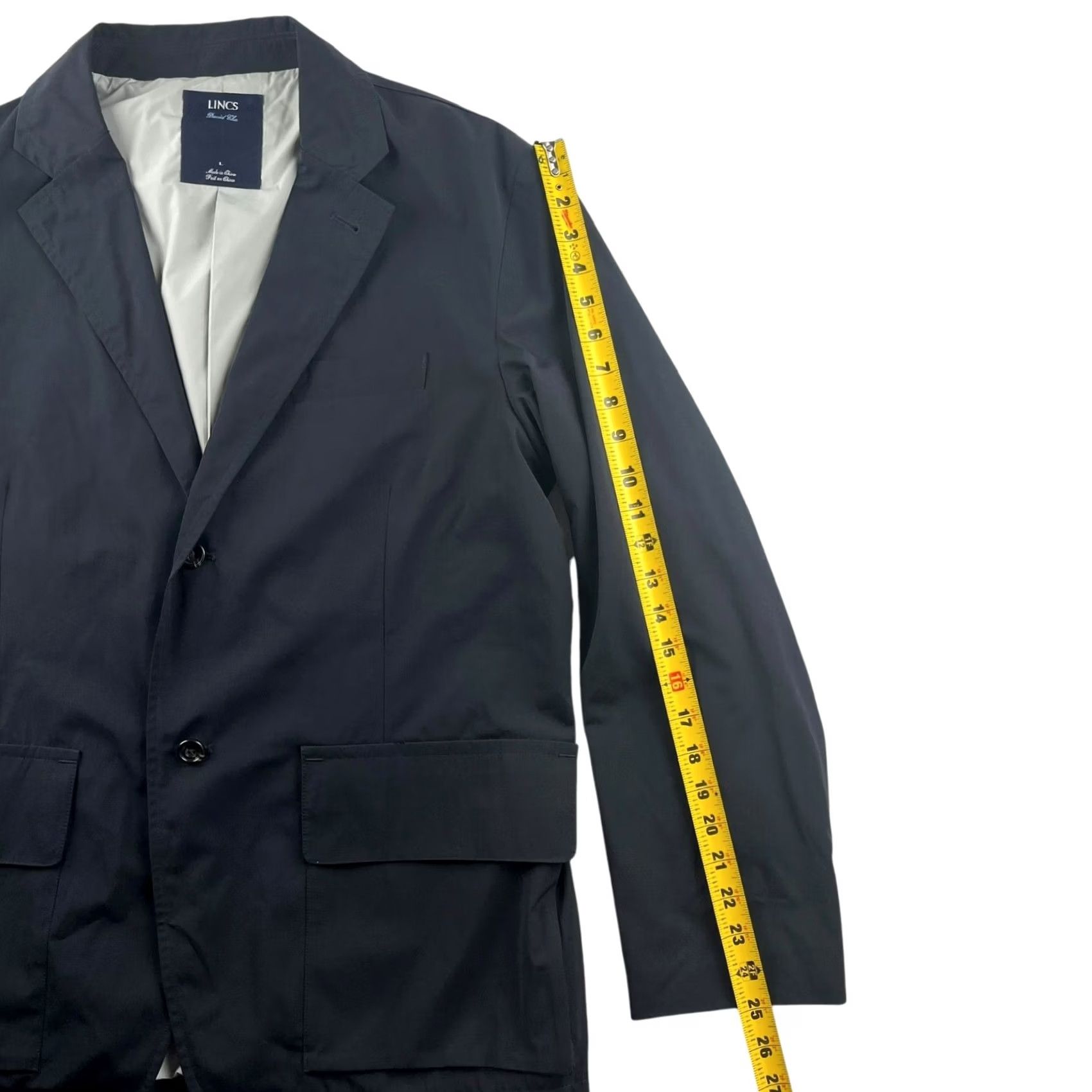 Vintage LINCS DC & Co David Chu Men's Nylon Wind/Rain Blazer Jacket Blue Large Size 42R - 6 Thumbnail
