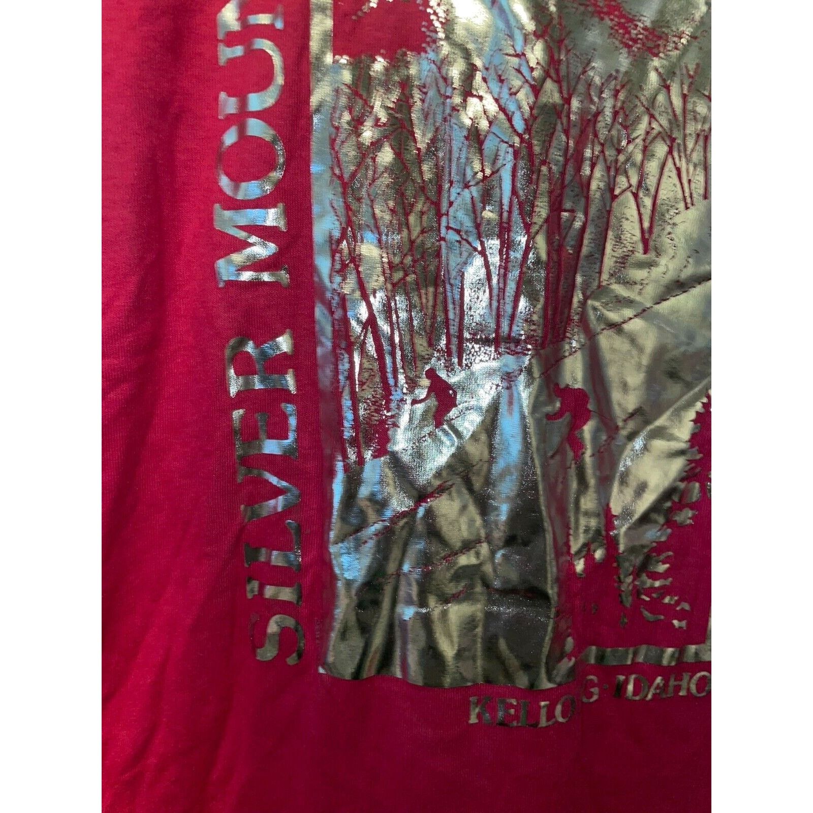 Jerzees × Vintage Vintage Silver Mountain Shirt Kellogg Idaho Pink Tee 80s M Size US M / EU 48-50 / 2 - 2 Thumbnail