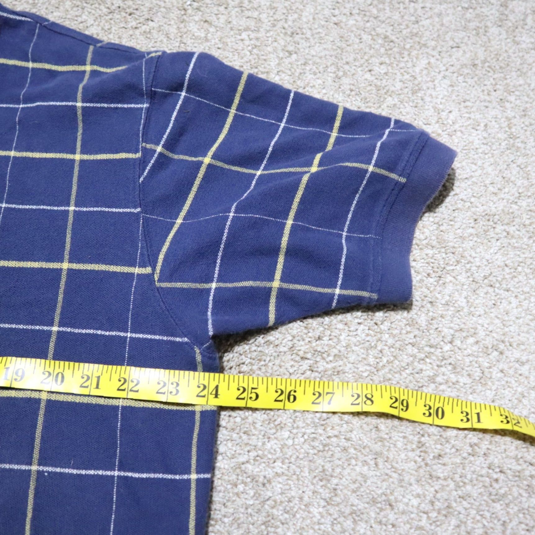 Vintage Saddlebred Polo Shirt Blue Plaid Short Sleeve Adult Large Easy Care Golf Mens Size US L / EU 52-54 / 3 - 5 Thumbnail