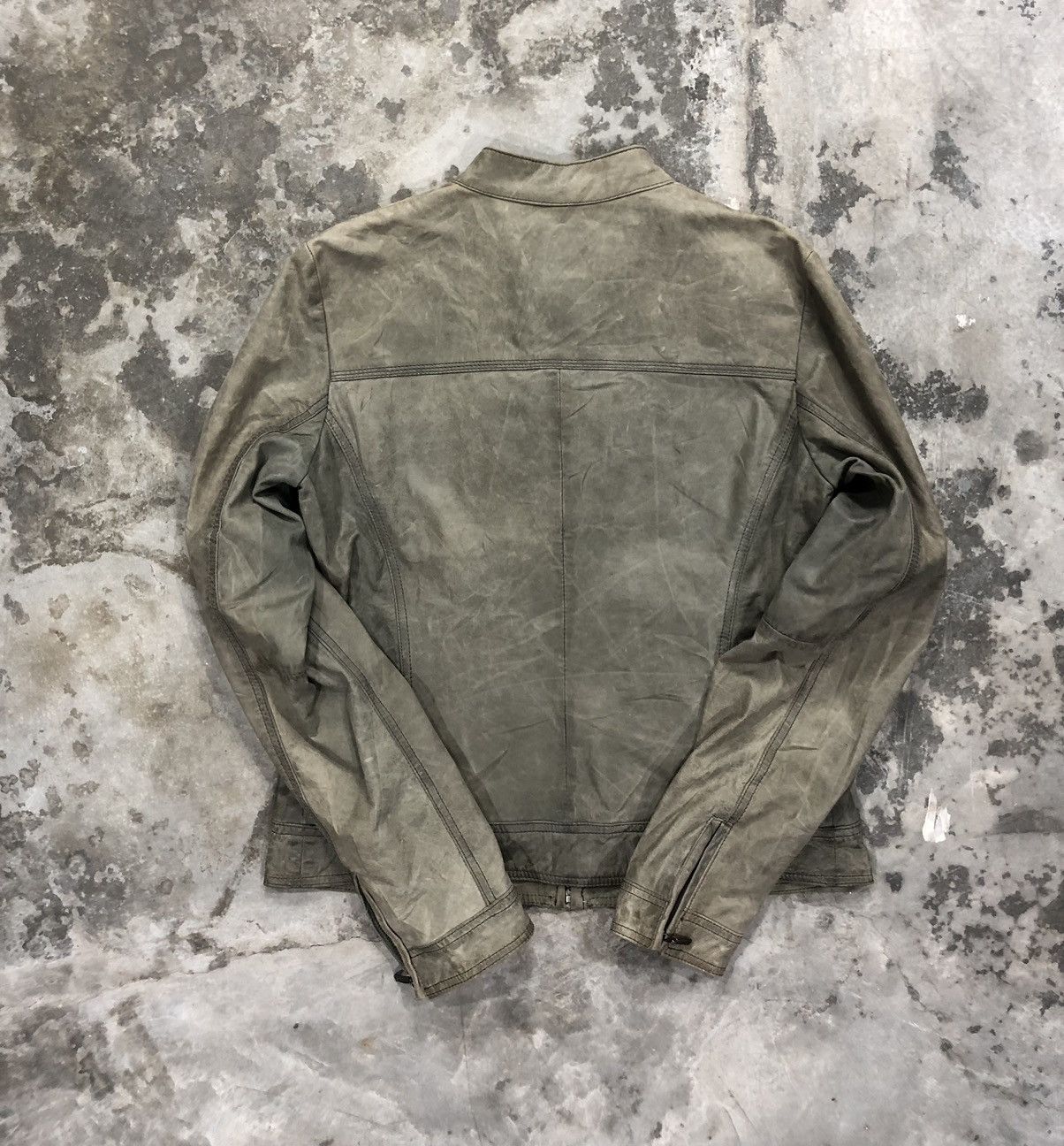 Mango Genuine leather biker jacket
